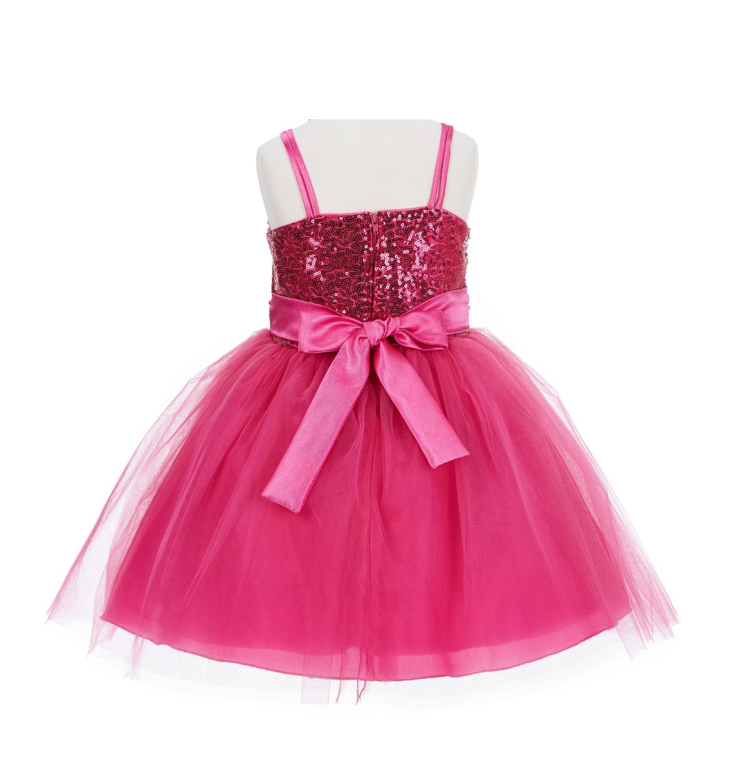 Fuchsia Sequin Tulle Flower Girl Dress Special Occasions 1508S
