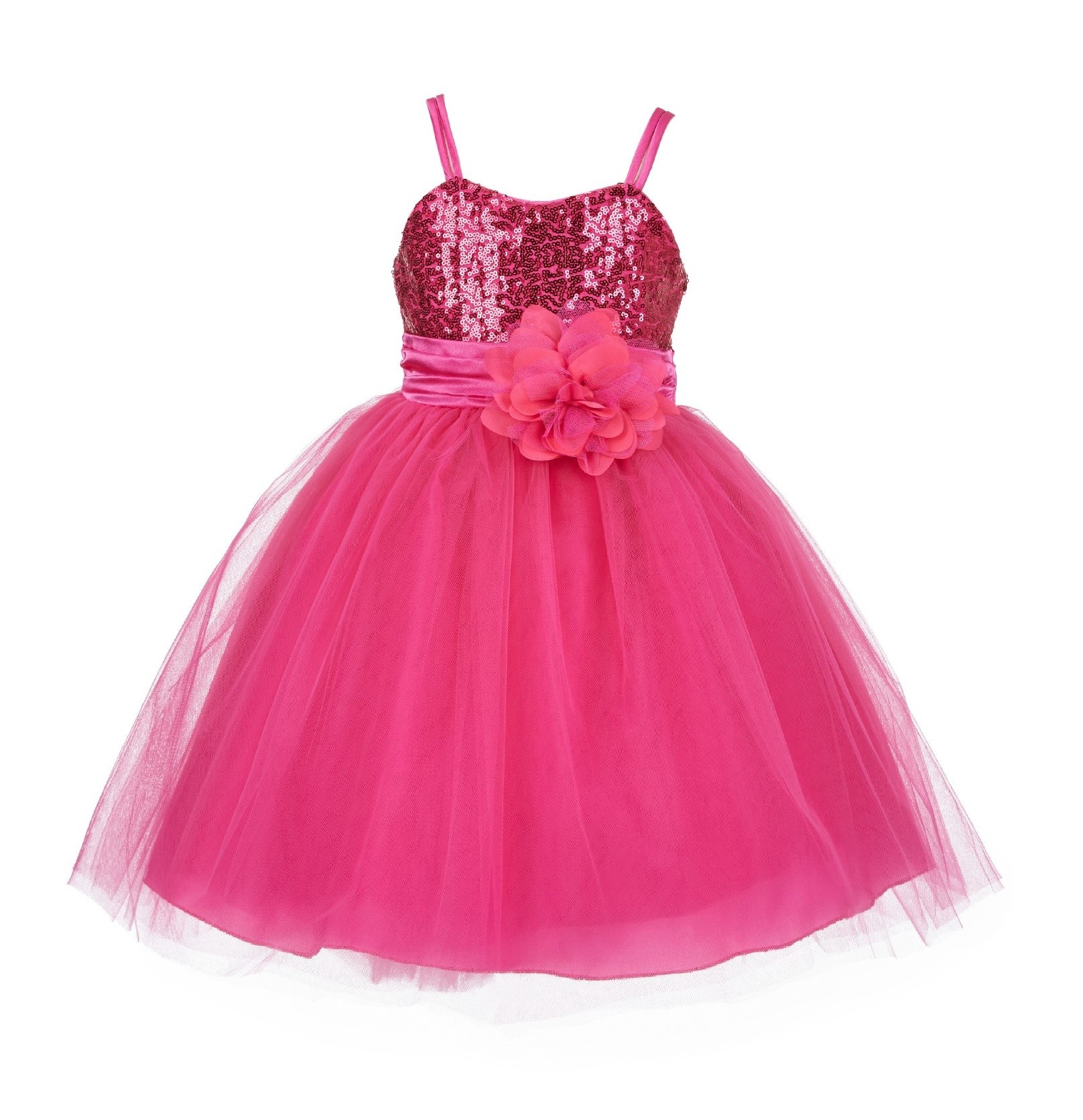 Fuchsia Sequin Tulle Flower Girl Dress Special Events 1508NF