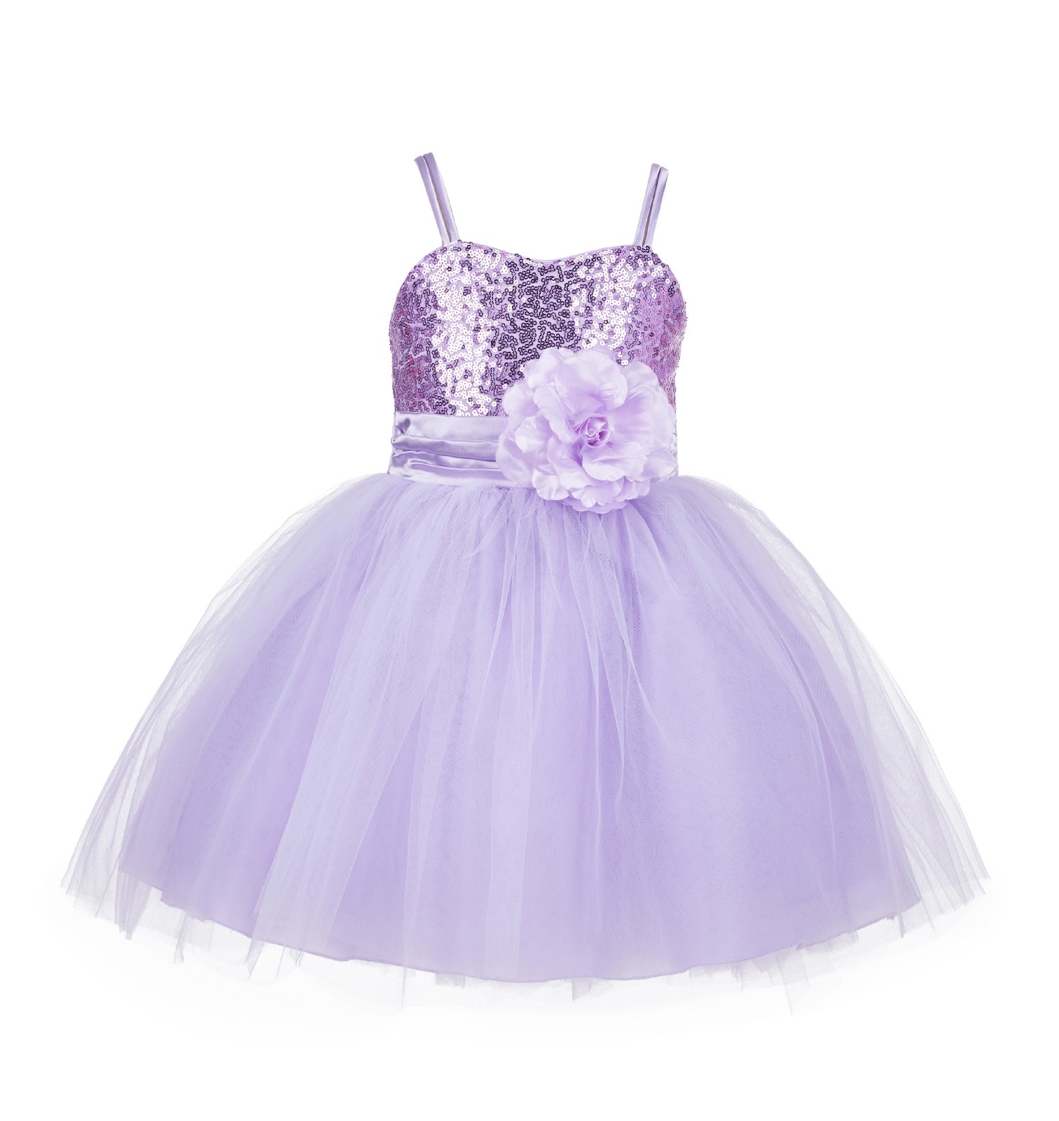 Lilac Sequin Tulle Flower Girl Dress Special Occasions 1508S