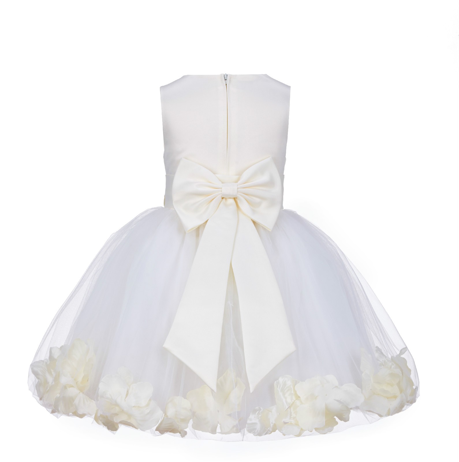 Ivory Rose Petals Tulle Flower Girl Dress Special Gown 305NT
