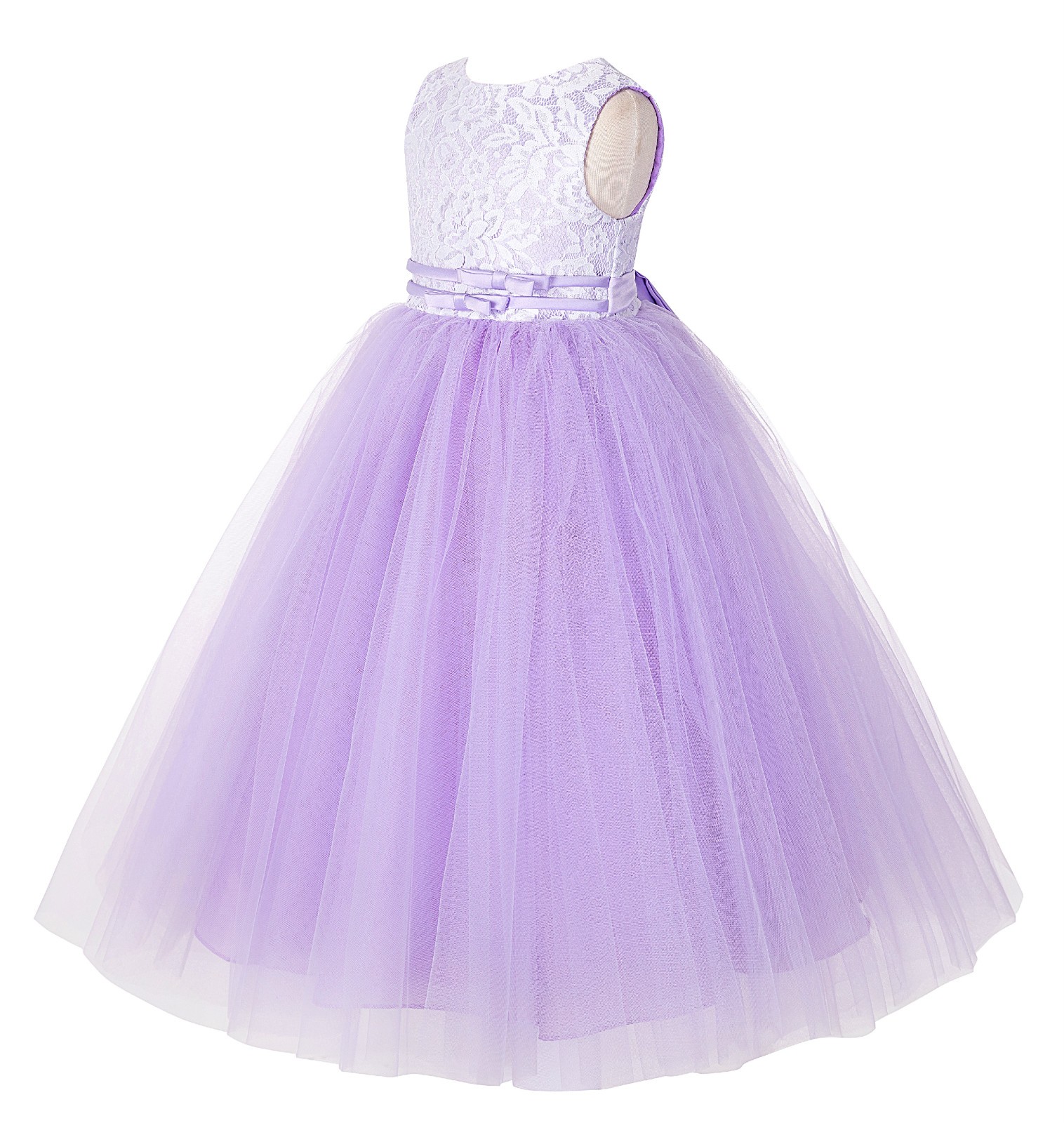 Lilac Lace Tulle Tutu Flower Girl Dress 188