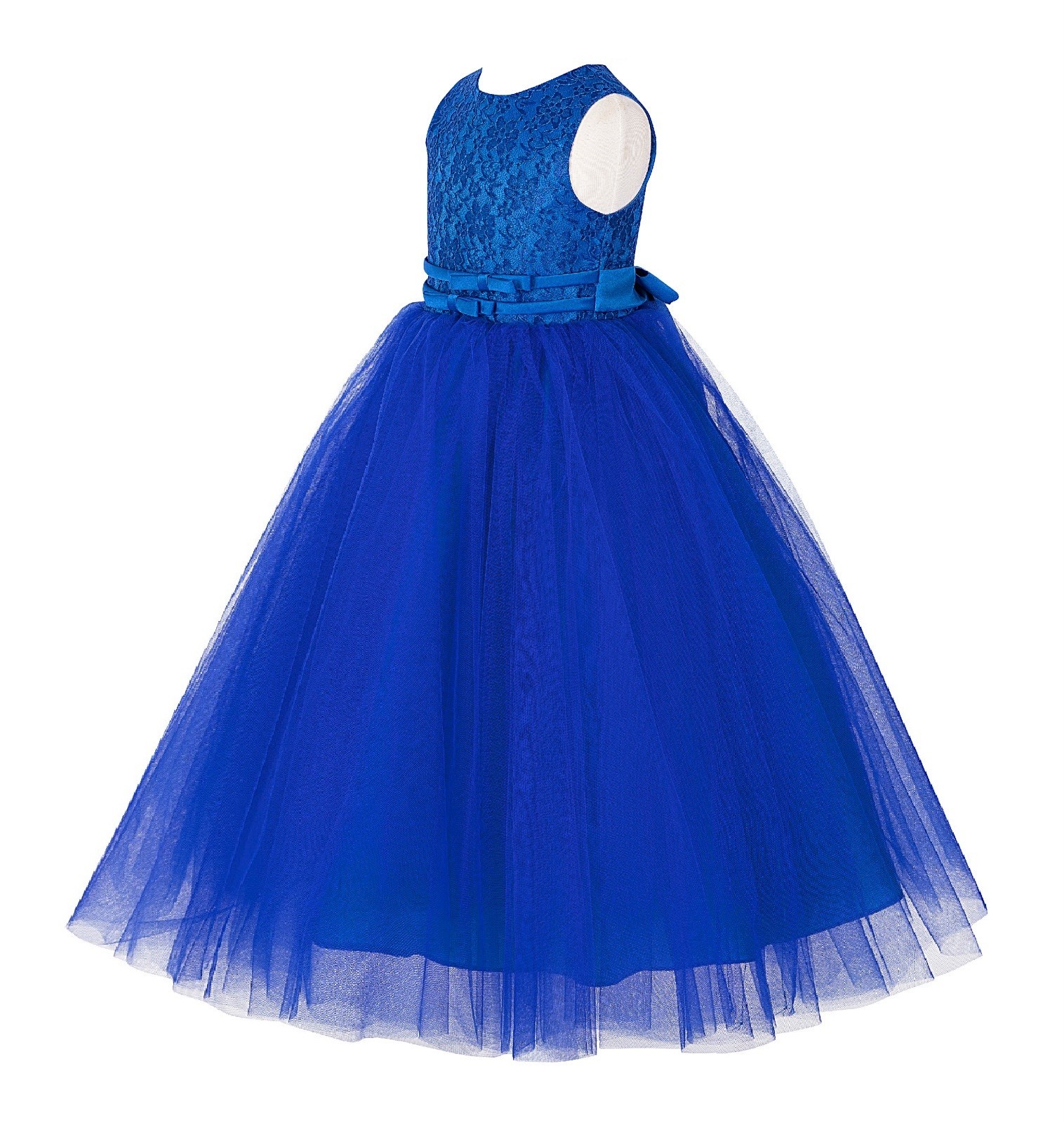 Royal Blue Lace Tulle Tutu Flower Girl Dress 188