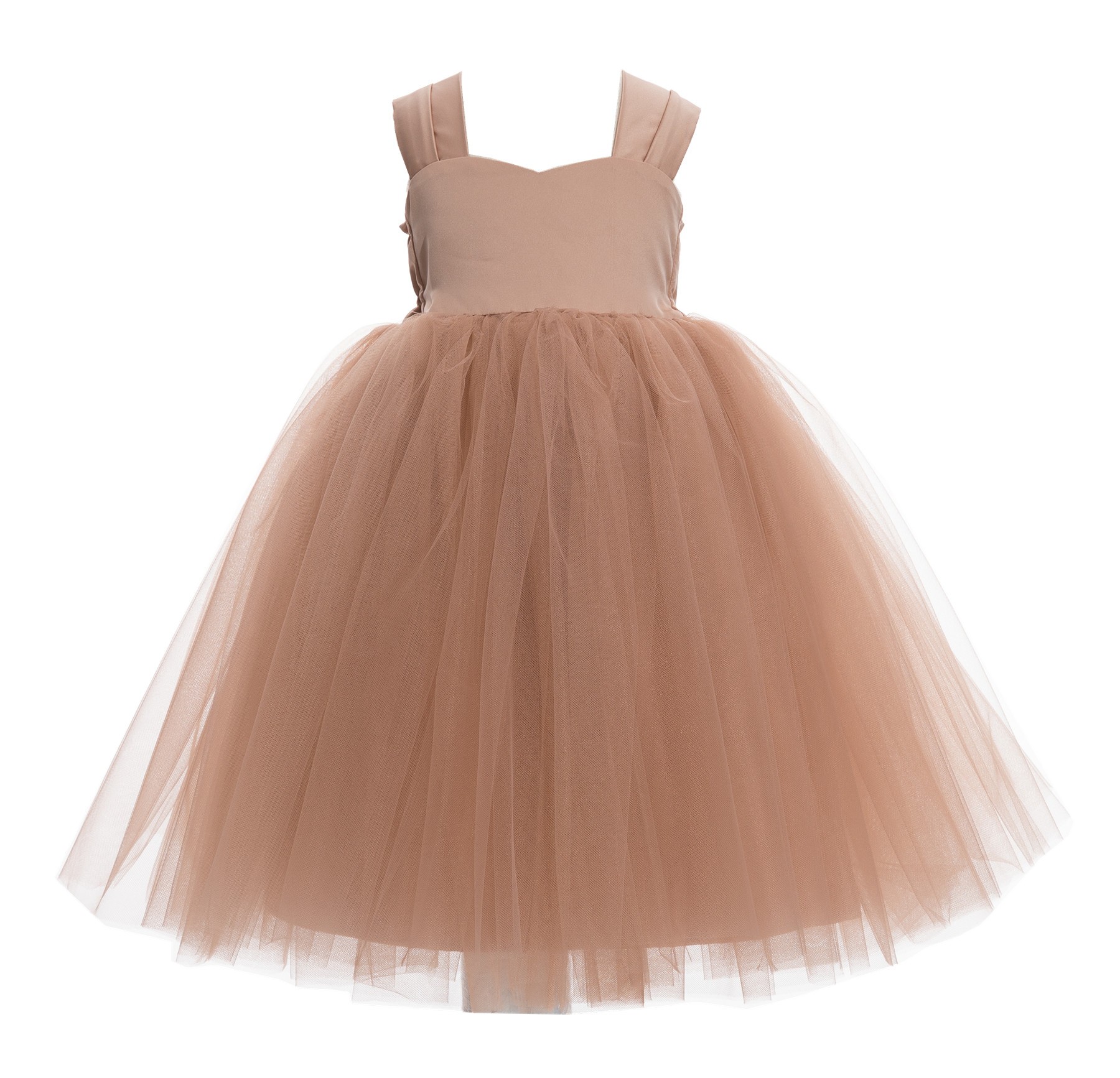 Rose Gold Sweetheart Neck Top Tutu Flower Girl Dress 201