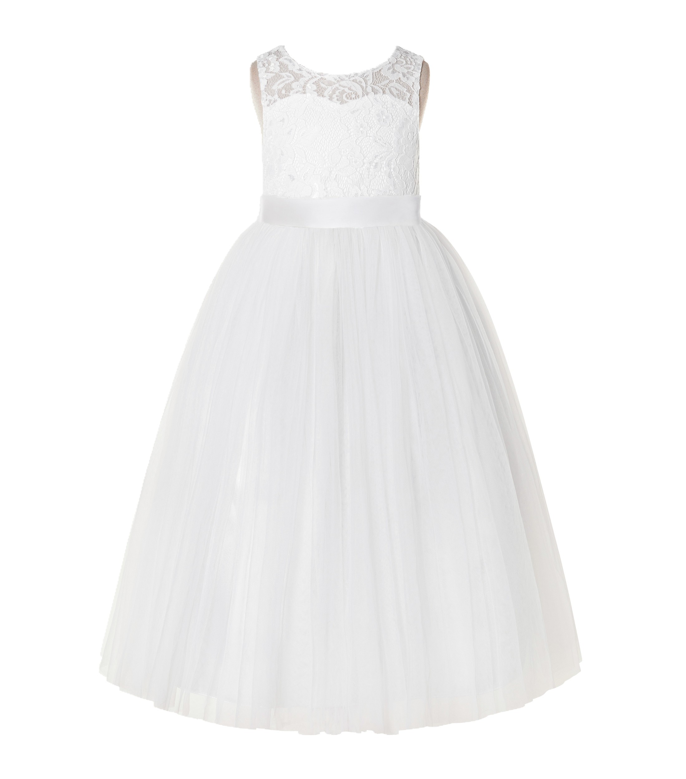Ivory Tulle Lace A-Line Flower Girl Dress 178