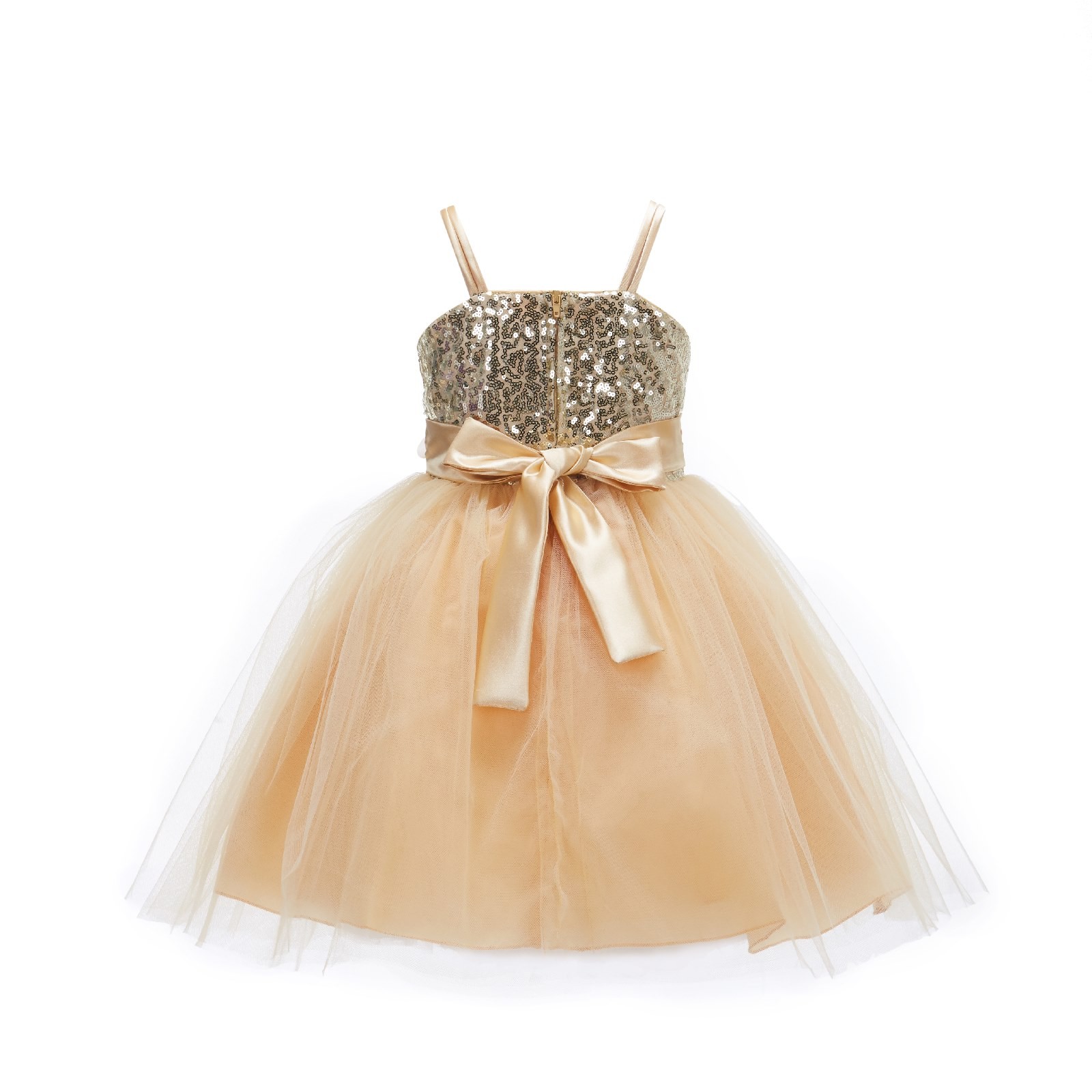 Gold Sequin Tulle Flower Girl Dress Special Events 1508NF