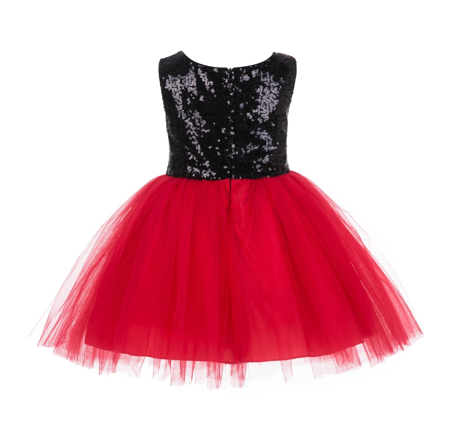 Black/Red/Black Glitter Sequin Tulle Flower Girl Dress Party Ball Gown 123RF