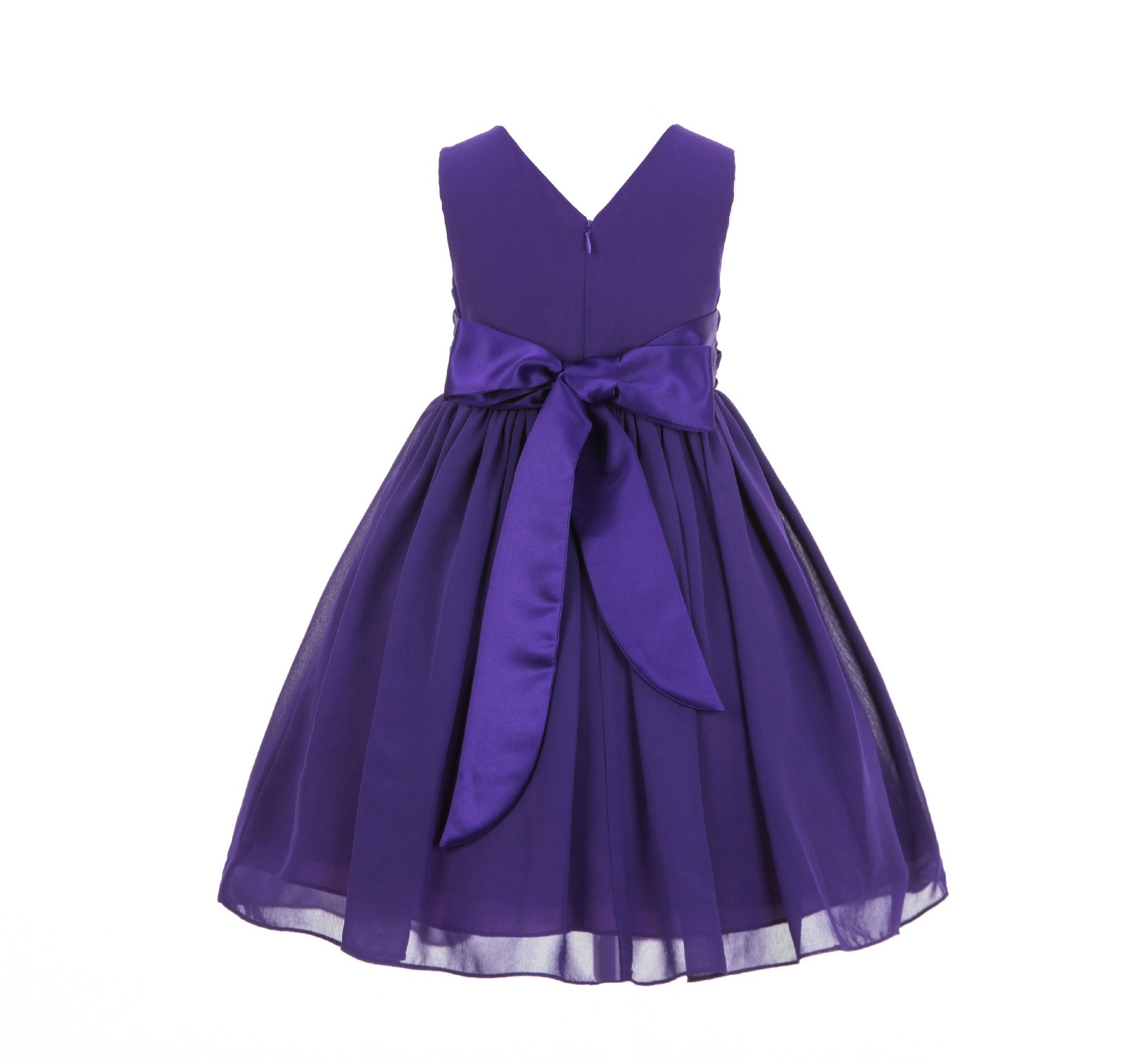 Purple Yoryu Chiffon V-neck Flower Girl Dress Formal Elegant S1503