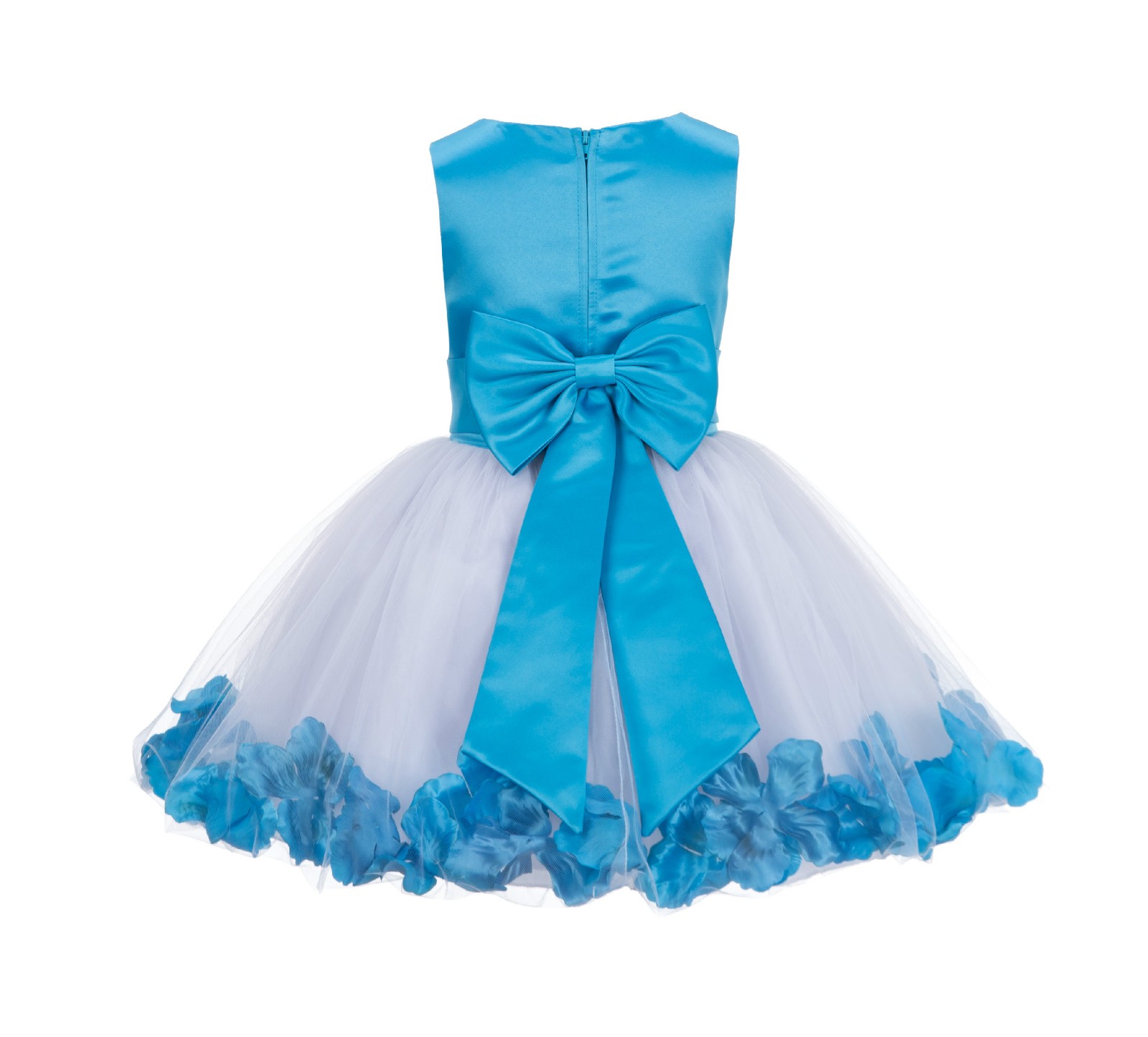 Turquoise Rose Petals Tulle Flower Girl Dress Special Gown 305NT