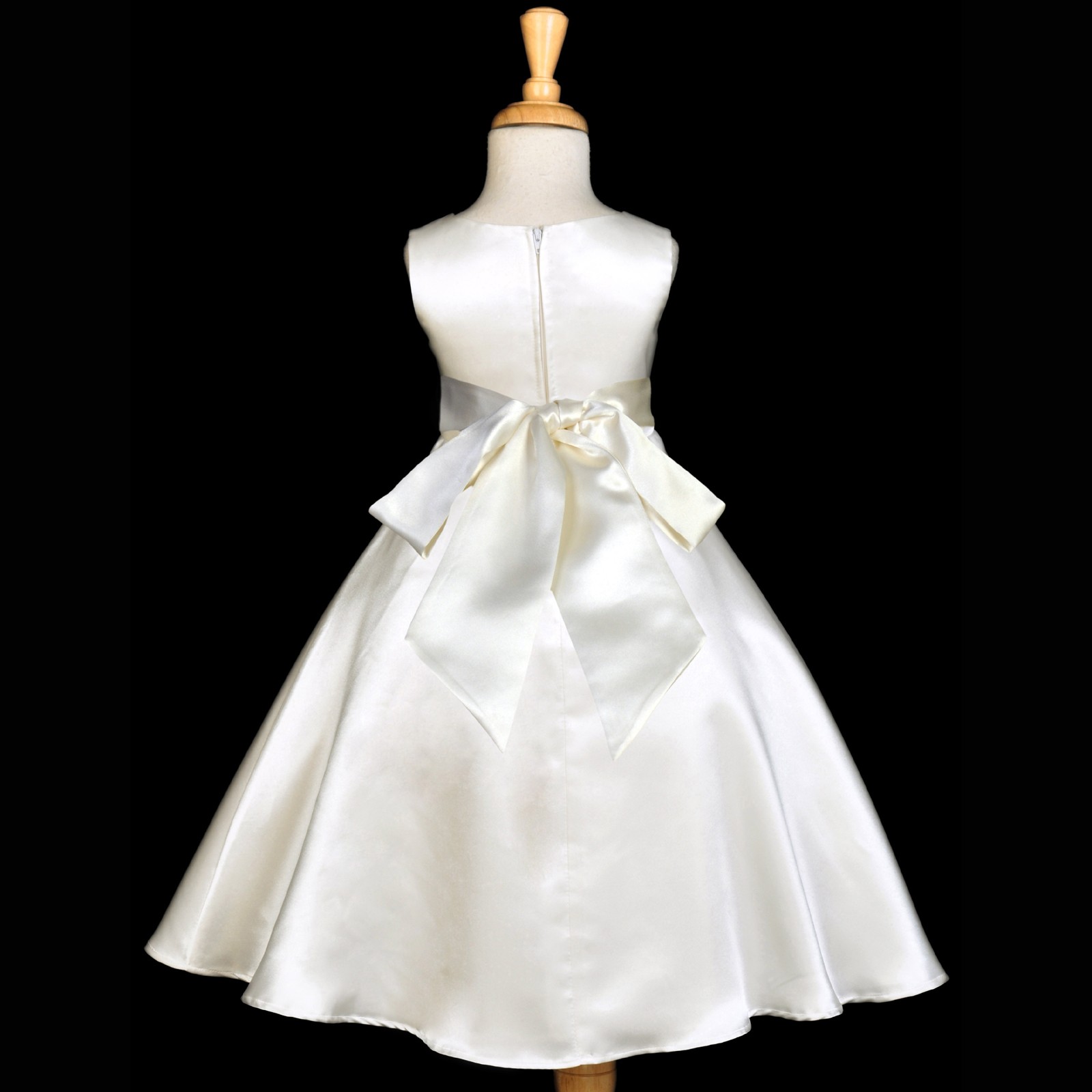 Ivory/Ivory A-Line Satin Flower Girl Dress Pageant Reception 821S