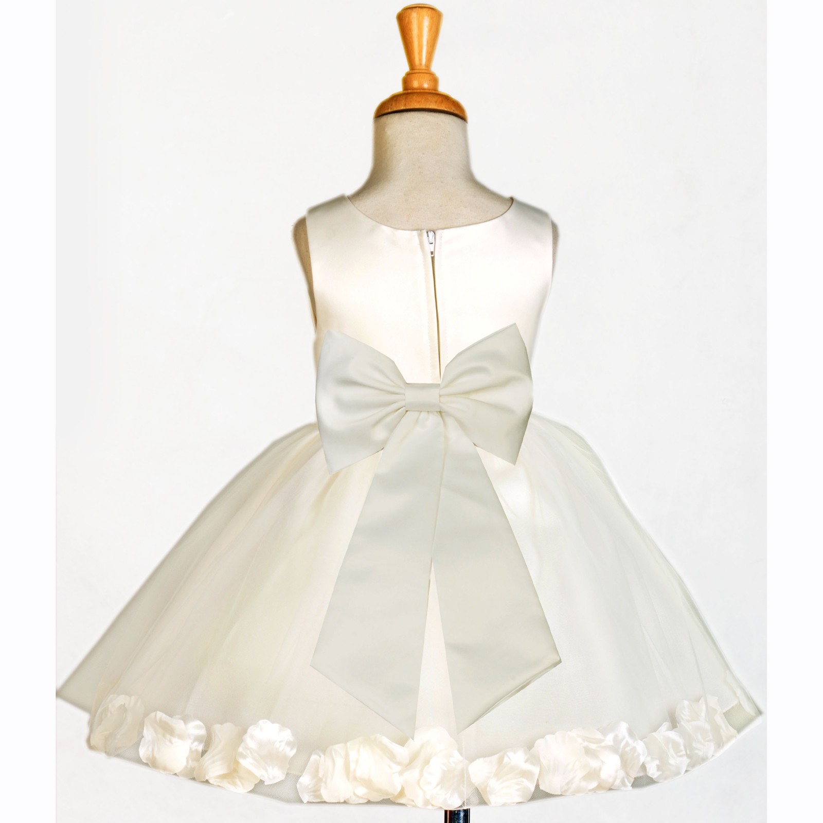 Ivory/Ivory Rose Petals Tulle Flower Girl Dress Pageant 305T
