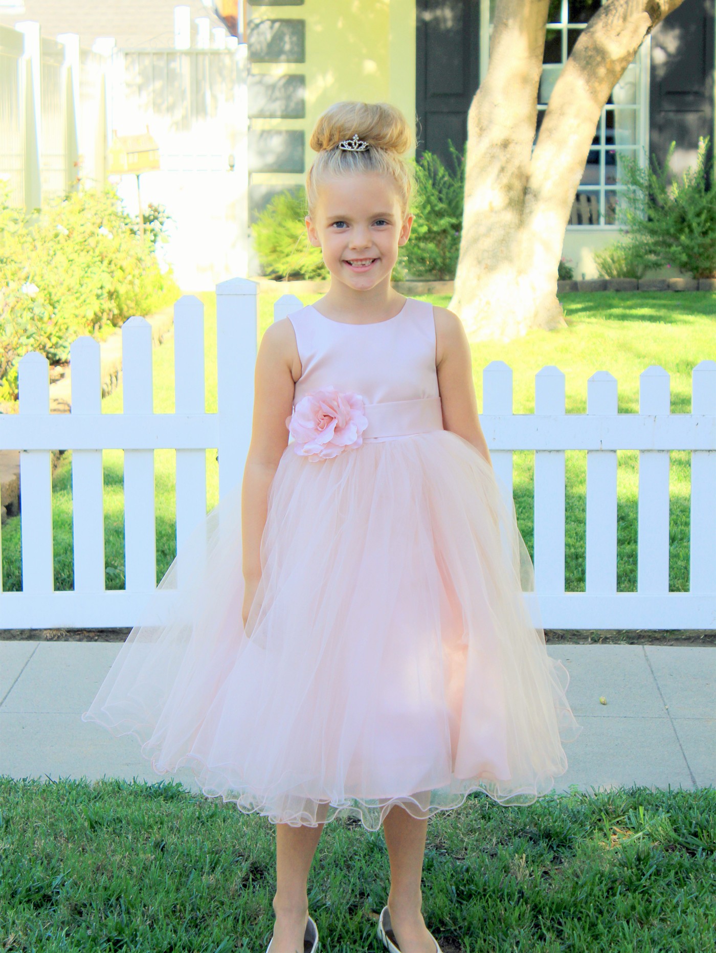 Blush Pink Tulle Rattail Edge Flower Girl Dress Pageant Recital 829S