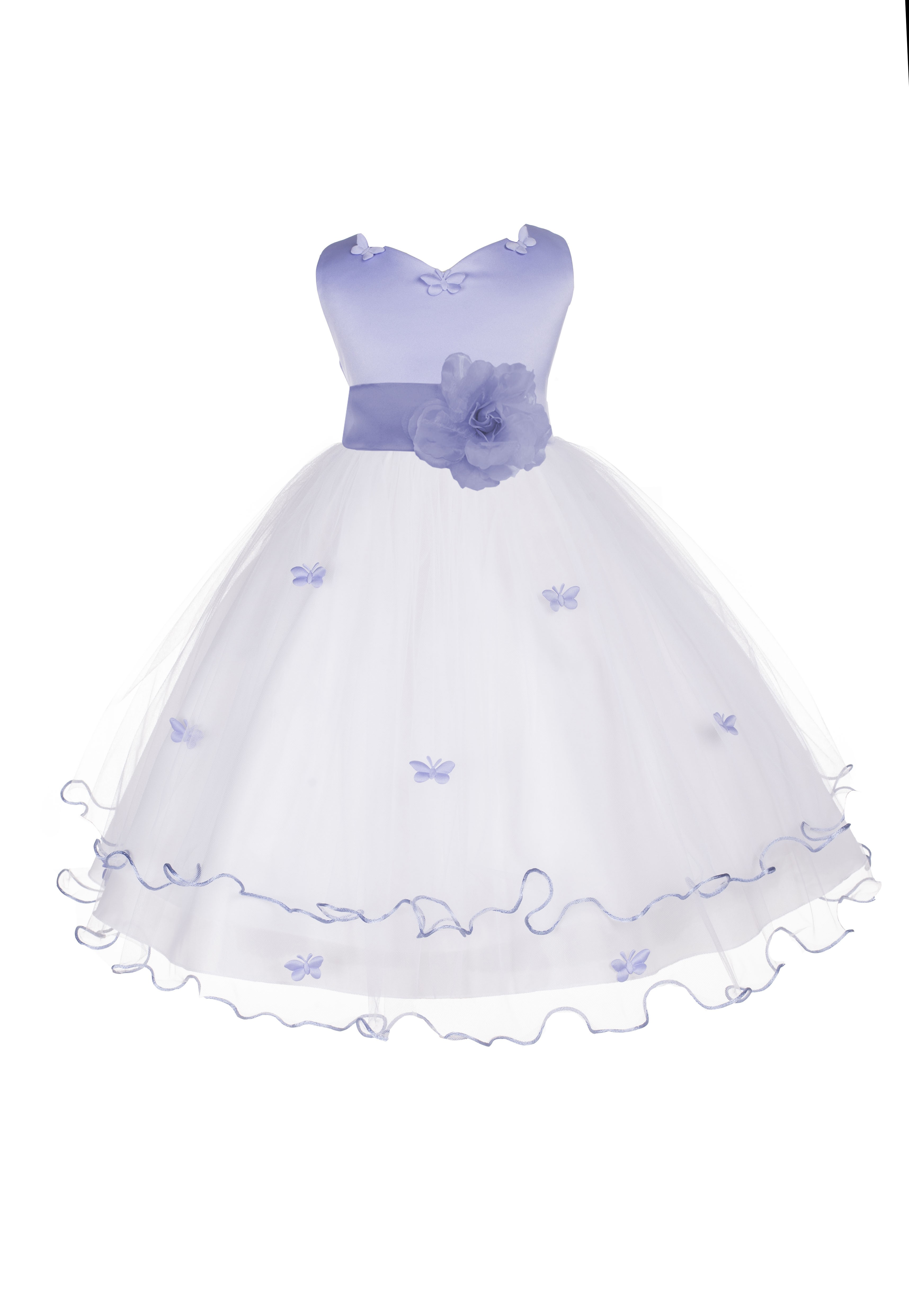 Bluebird Satin Tulle Butterflies Flower Girl Dress Occasions 801S