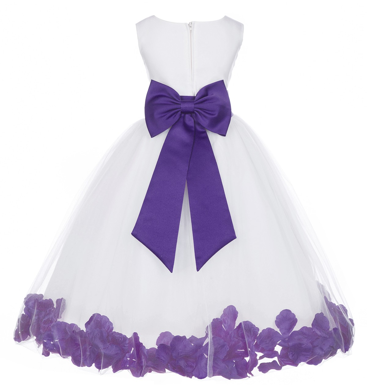 Ivory/Cadbury Tulle Rose Petals Flower Girl Dress Pageant 302T