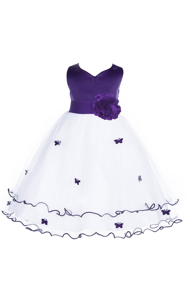 Cadbury Regency Satin Tulle Butterflies Flower Girl Dress Occasions 801T