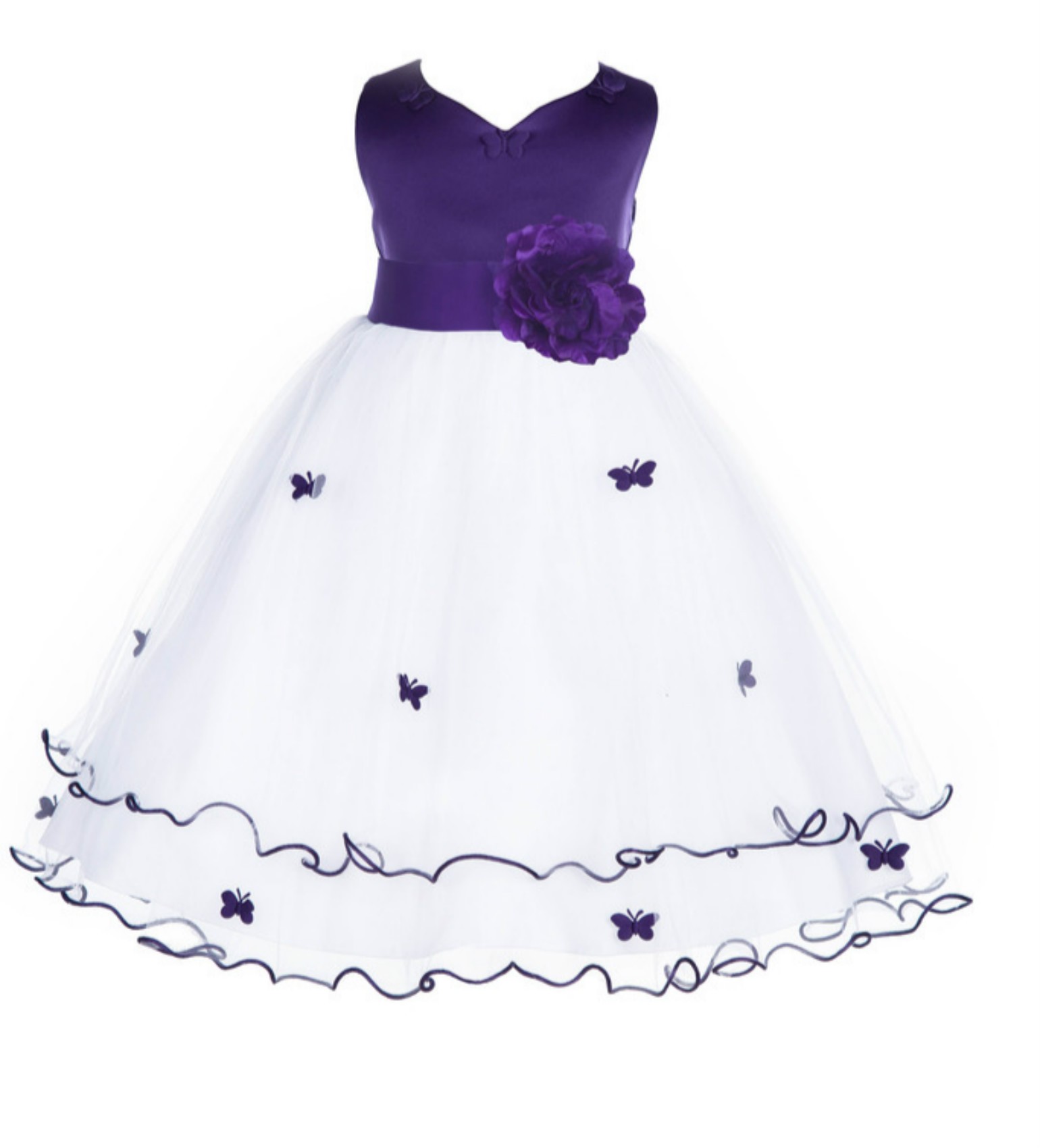 Cadbury Regency Satin Tulle Butterflies Flower Girl Dress Occasions 801S