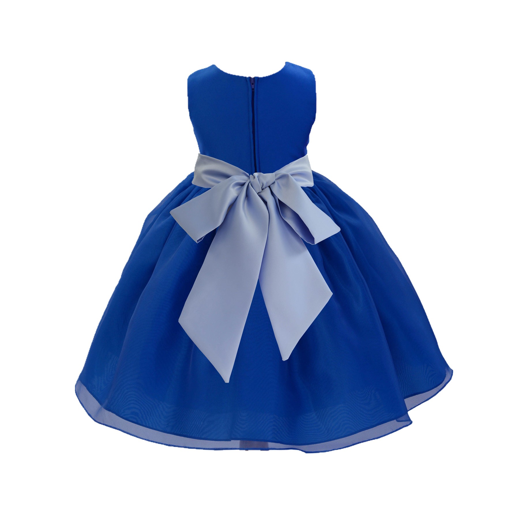 Royal Blue/Bluebird Satin Bodice Organza Skirt Flower Girl Dress Birthday 841S