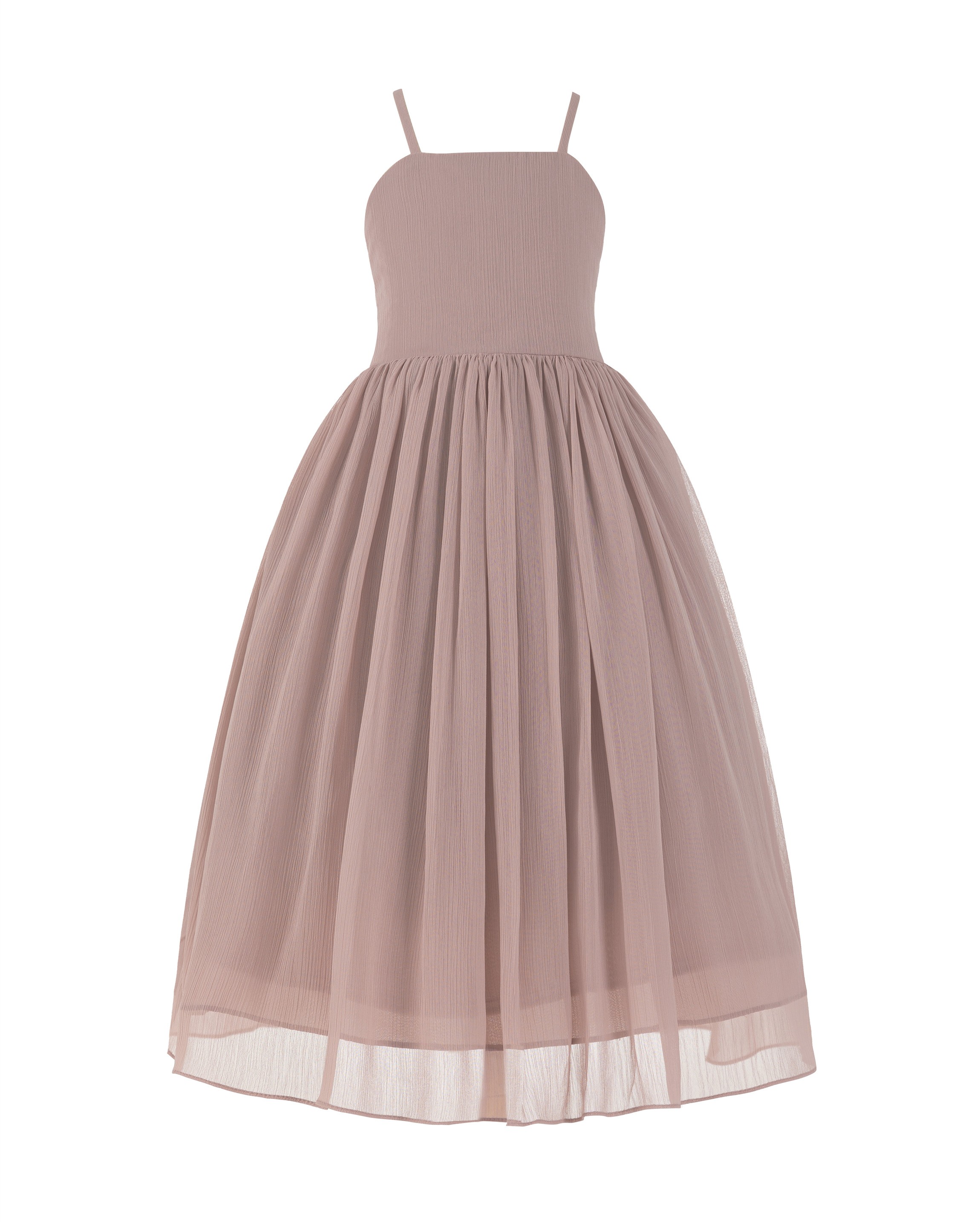 Mauve Criss Cross Chiffon Flower Girl Dress Summer Dresses 191