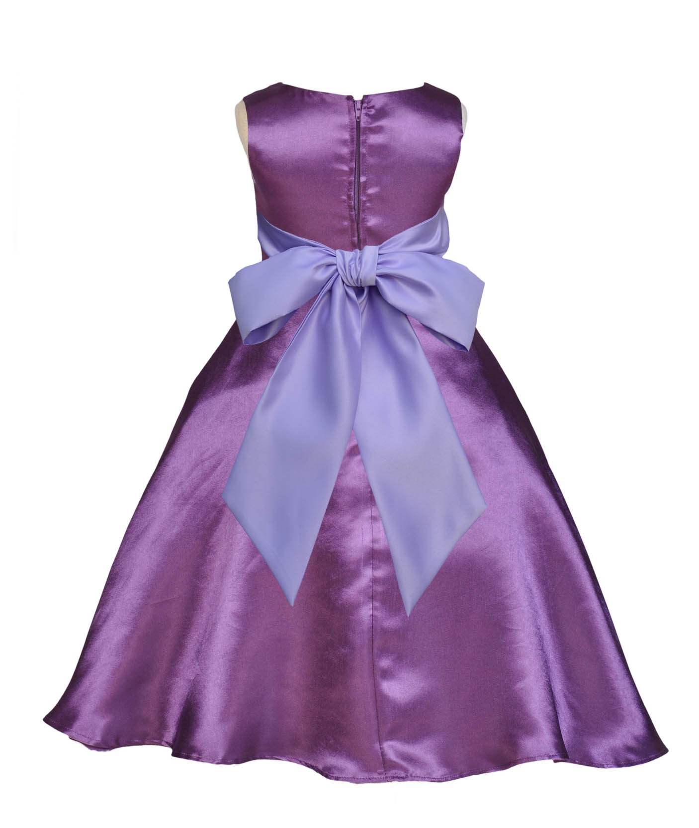 Purple/Lilac A-Line Satin Flower Girl Dress Party Recital 821S