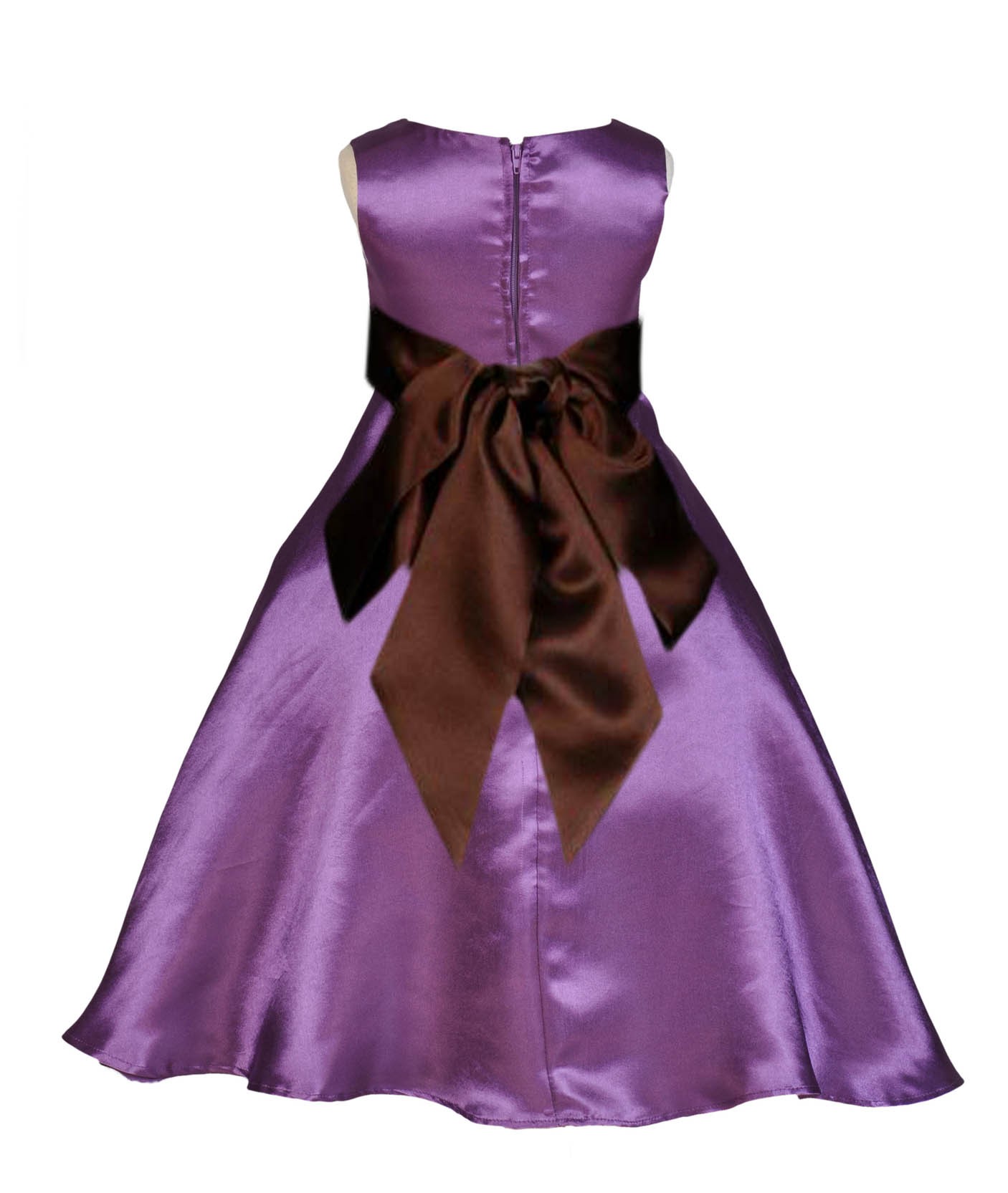 Purple/Brown A-Line Satin Flower Girl Dress Party Recital 821S