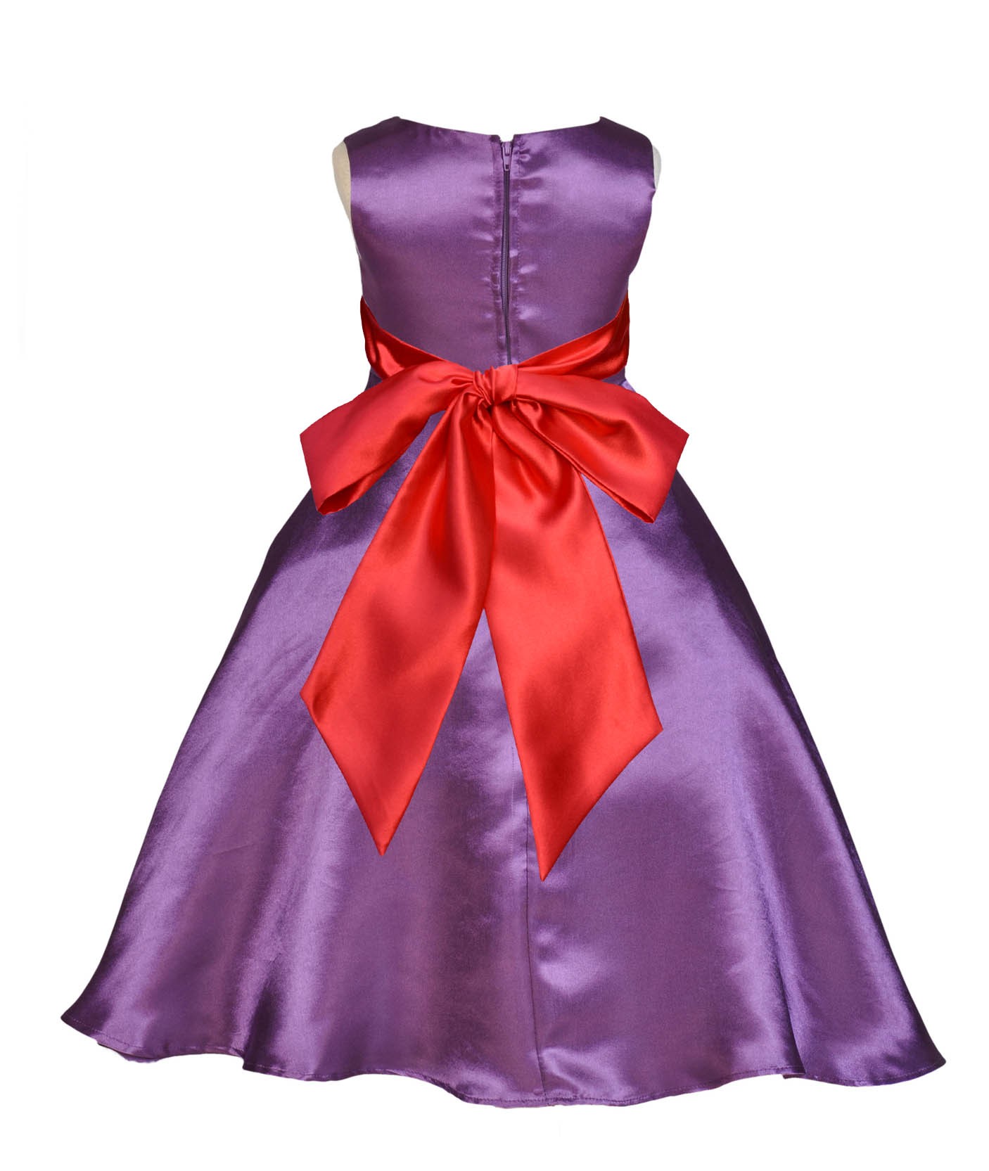 Purple/Red A-Line Satin Flower Girl Dress Party Recital 821S