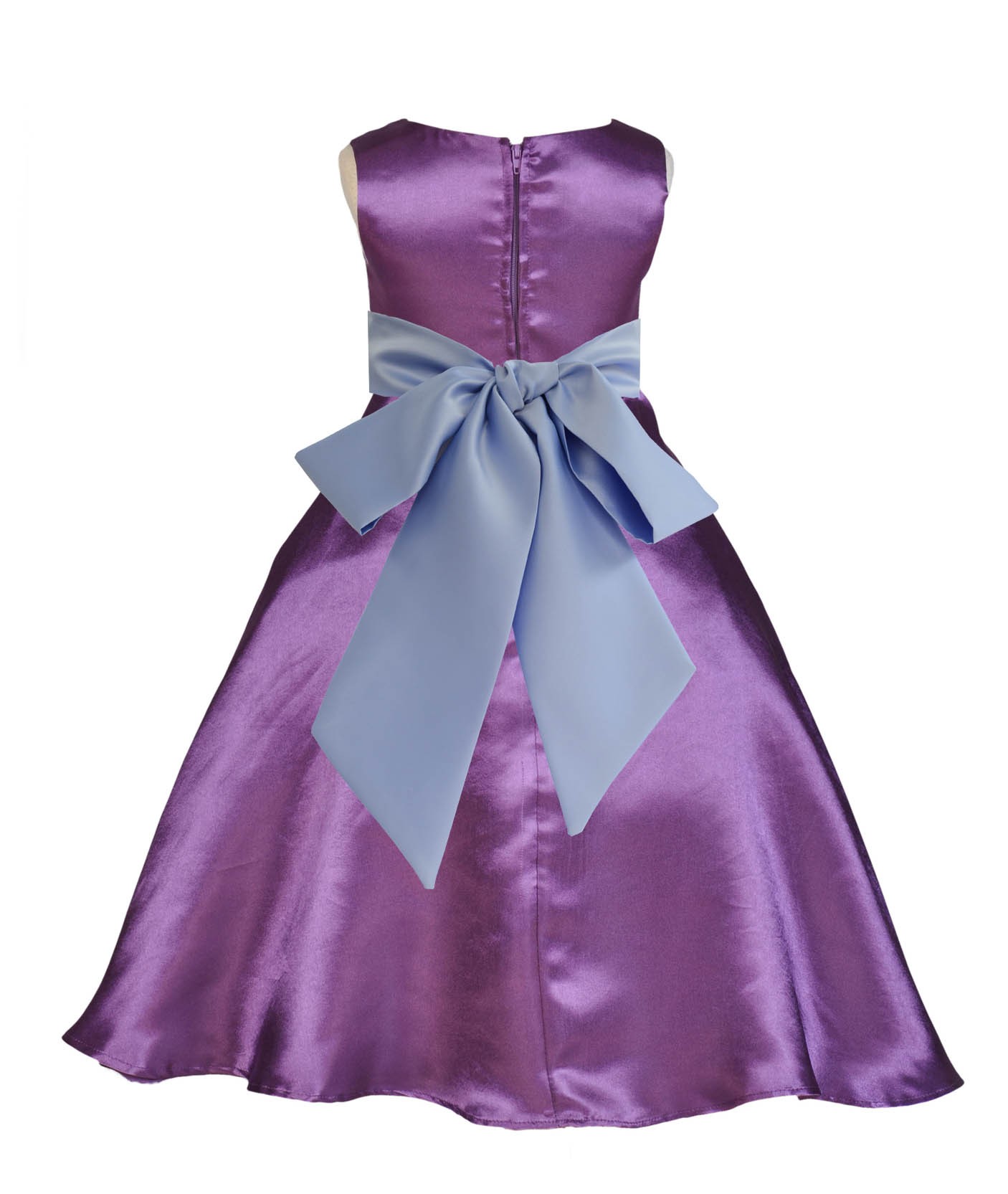 Purple/Bluebird A-Line Satin Flower Girl Dress Party Recital 821S