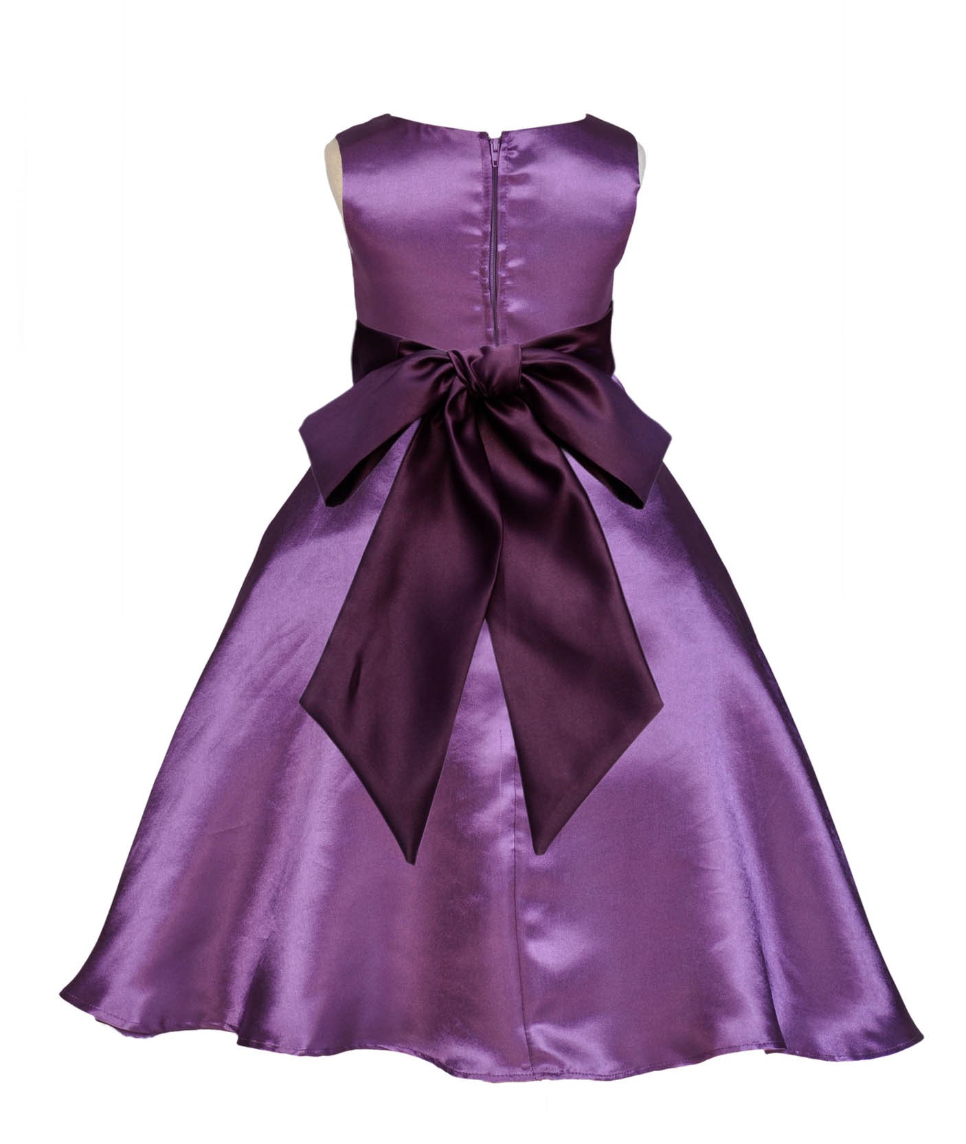 Purple/Plum A-Line Satin Flower Girl Dress Party Recital 821S