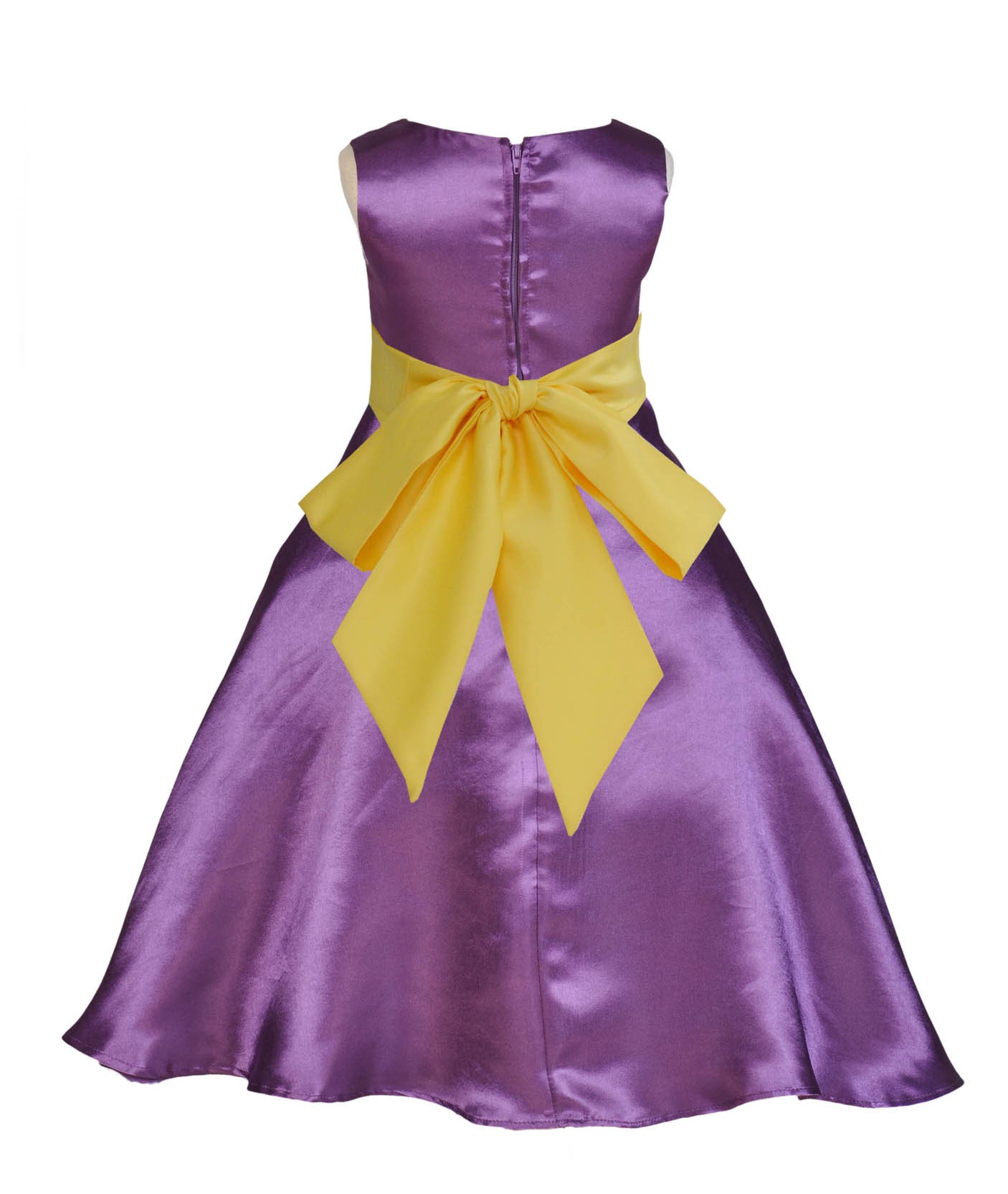Purple/Sunbeam A-Line Satin Flower Girl Dress Party Recital 821S