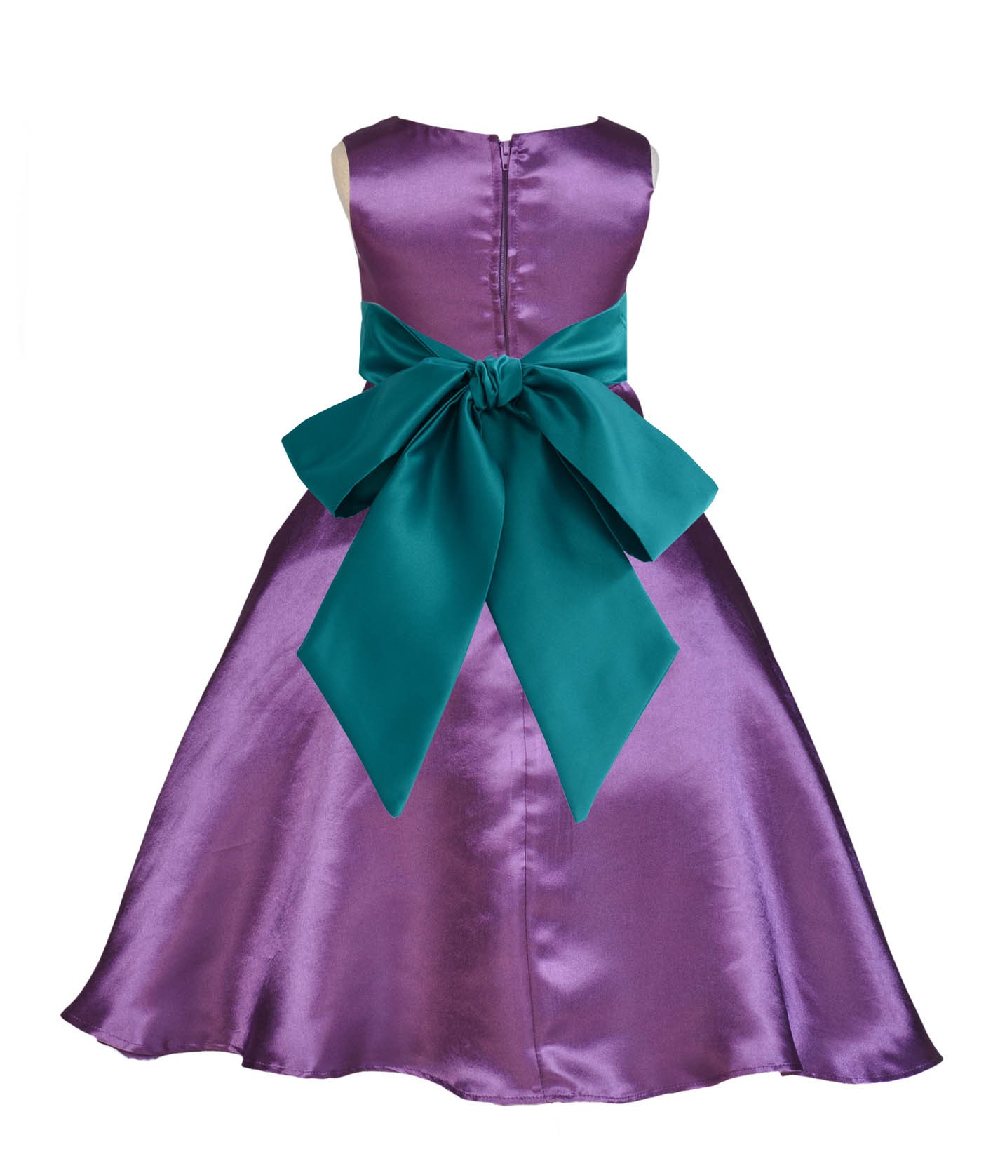 Purple/Oasis A-Line Satin Flower Girl Dress Party Recital 821S