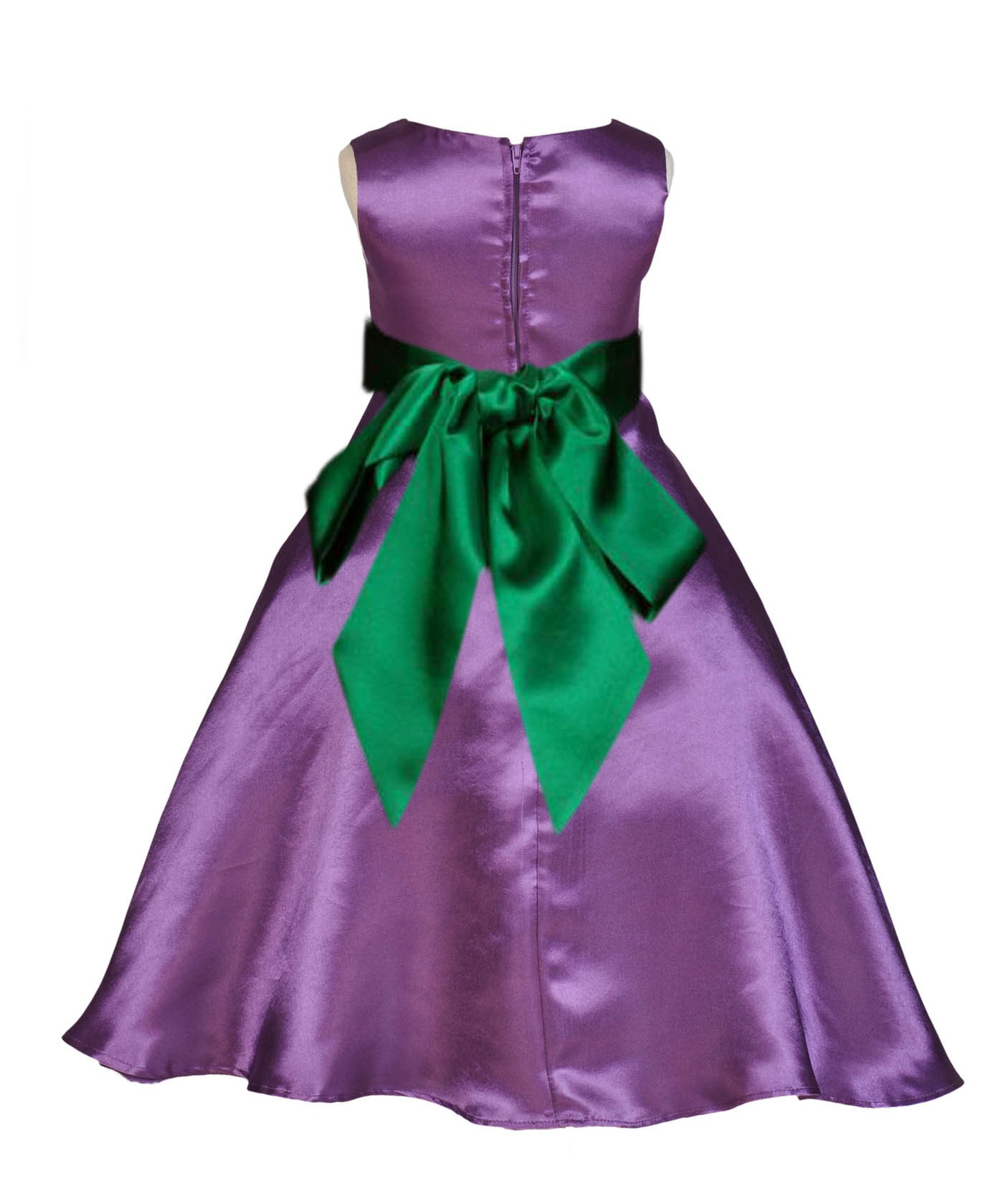 Purple/Green A-Line Satin Flower Girl Dress Party Recital 821S