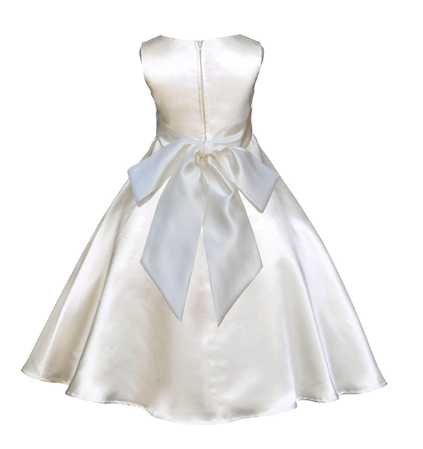 Ivory/Ivory A-Line Satin Flower Girl Dress Pageant Reception 821S
