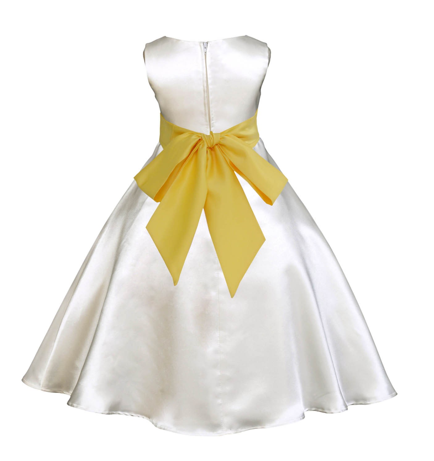Ivory/Sunbeam A-Line Satin Flower Girl Dress Pageant Reception 821S