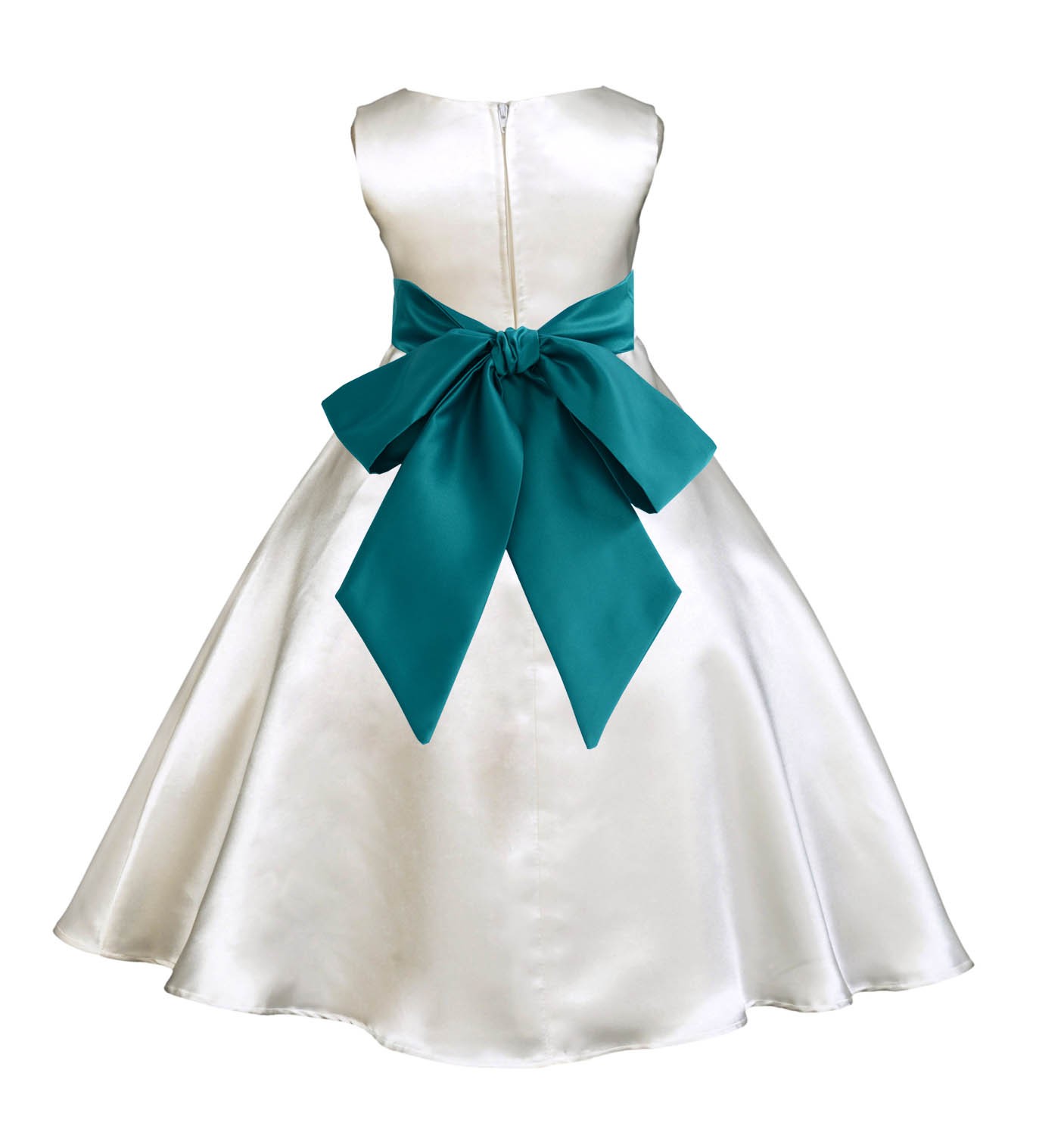 Ivory/Oasis A-Line Satin Flower Girl Dress Pageant Reception 821S