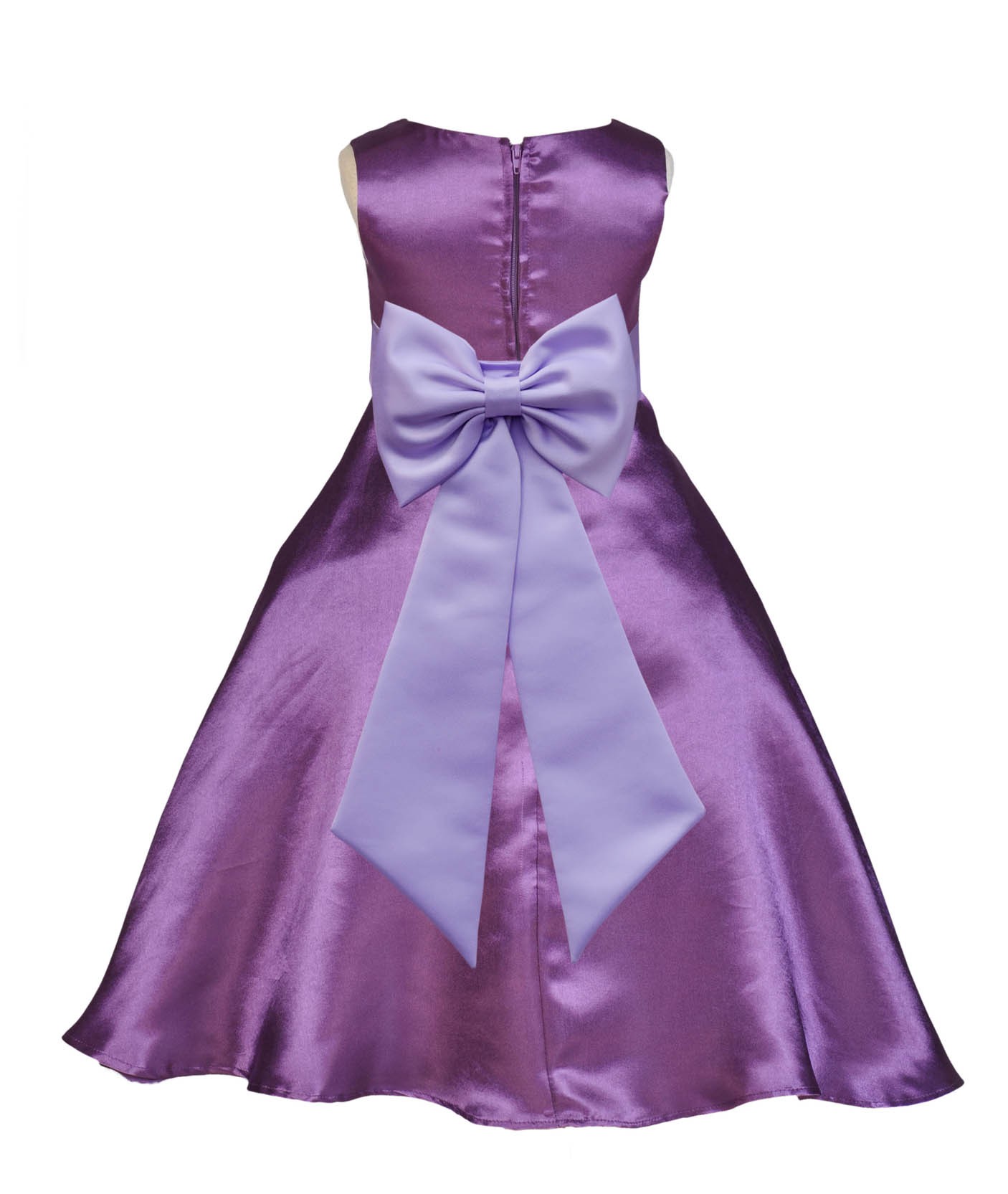 Purple/Lilac A-Line Satin Flower Girl Dress Party Recital 821T