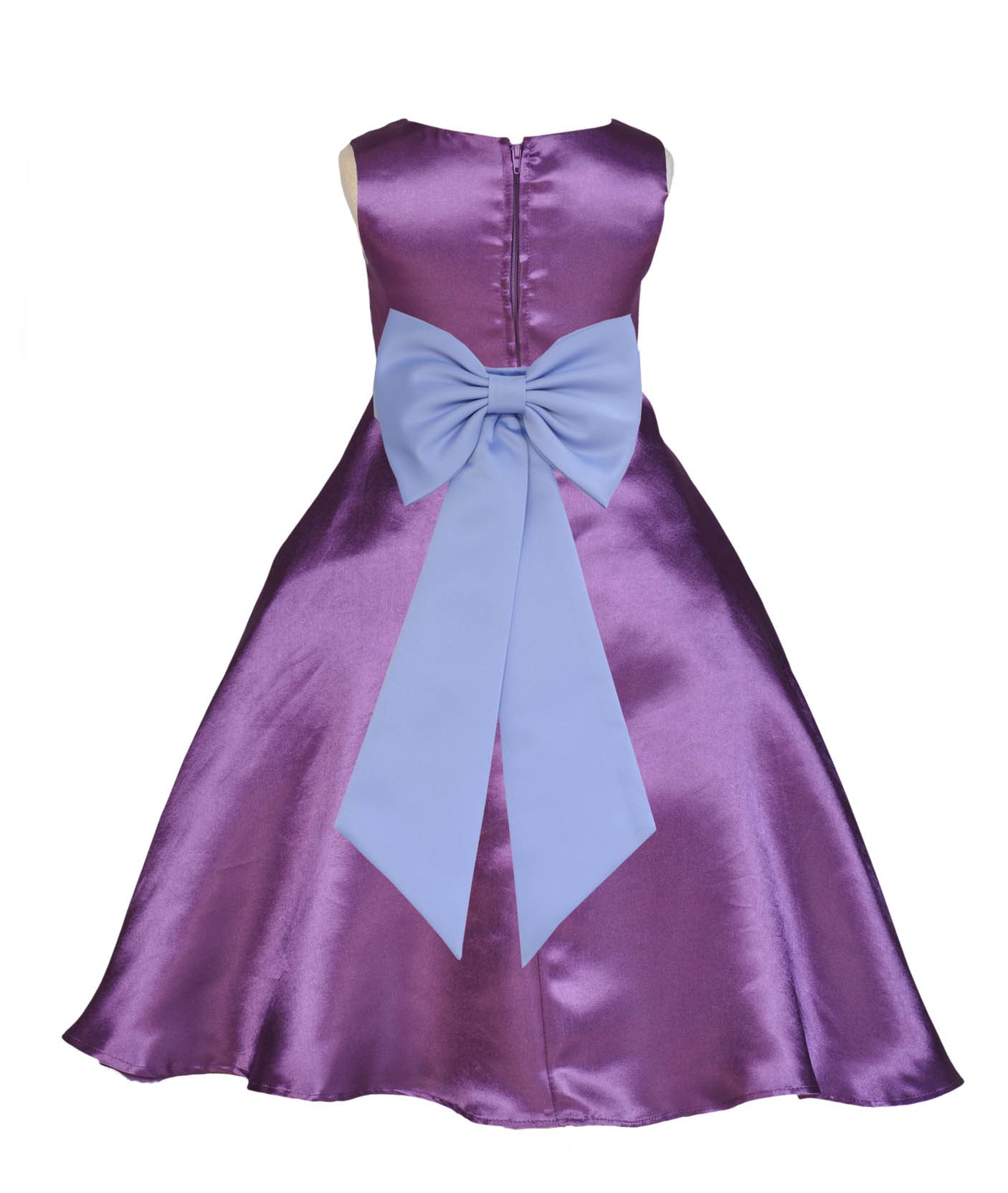 Purple/Sky A-Line Satin Flower Girl Dress Party Recital 821T