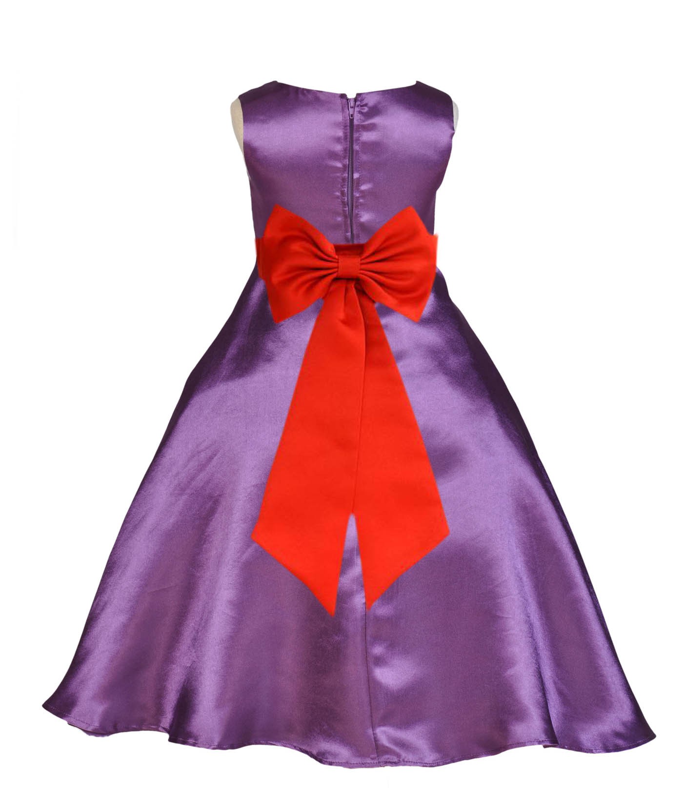 Purple/Red A-Line Satin Flower Girl Dress Party Recital 821T