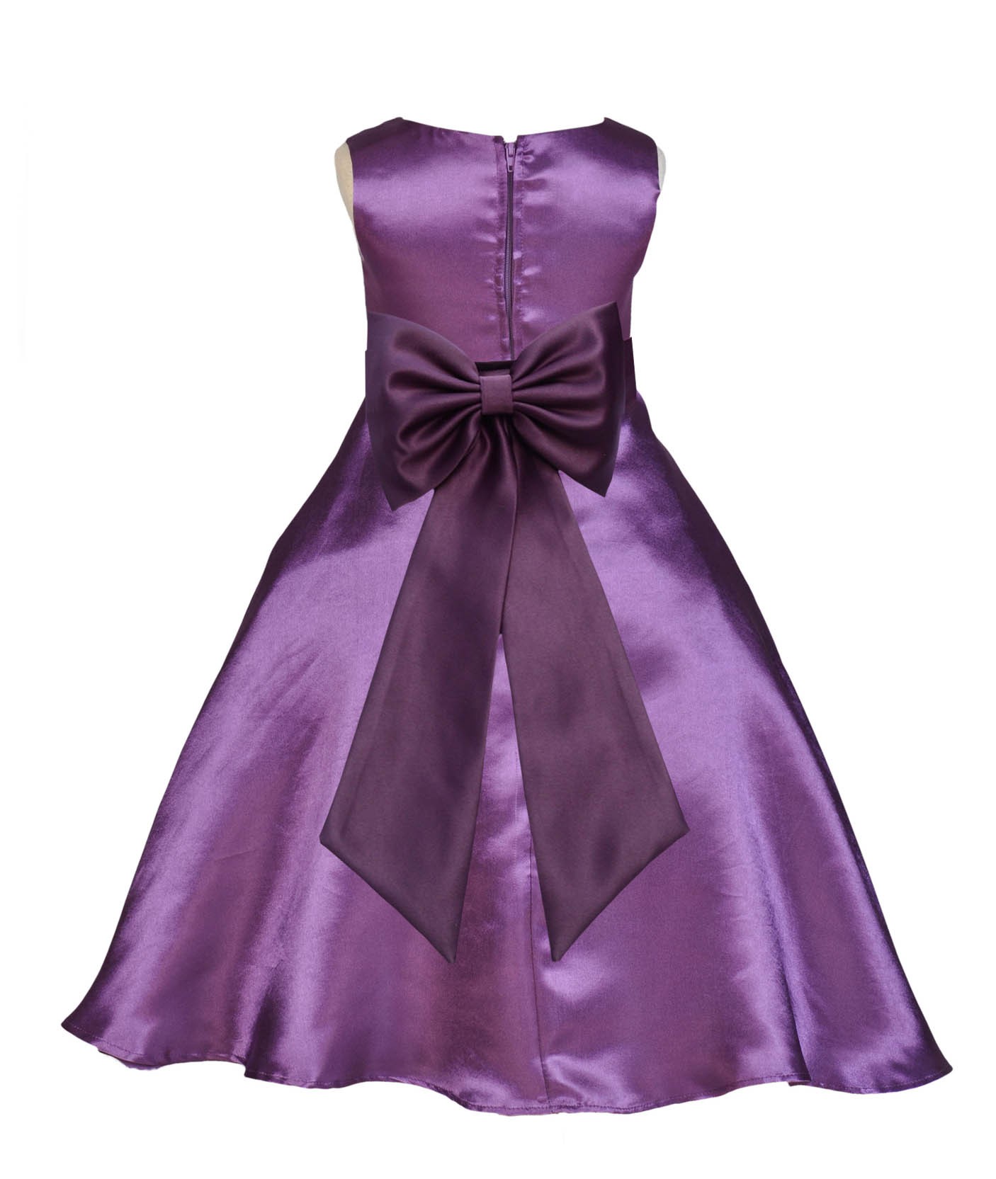 Purple/Plum A-Line Satin Flower Girl Dress Party Recital 821T