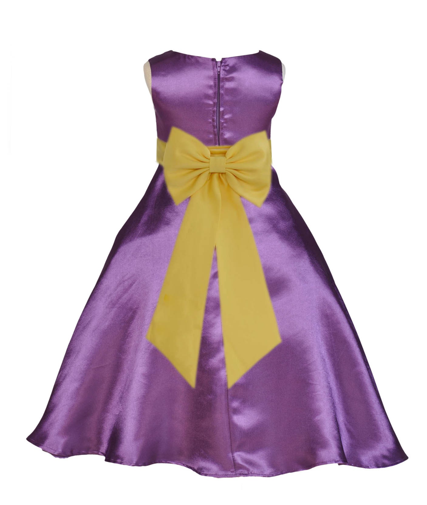 Purple/Sunbeam A-Line Satin Flower Girl Dress Party Recital 821T