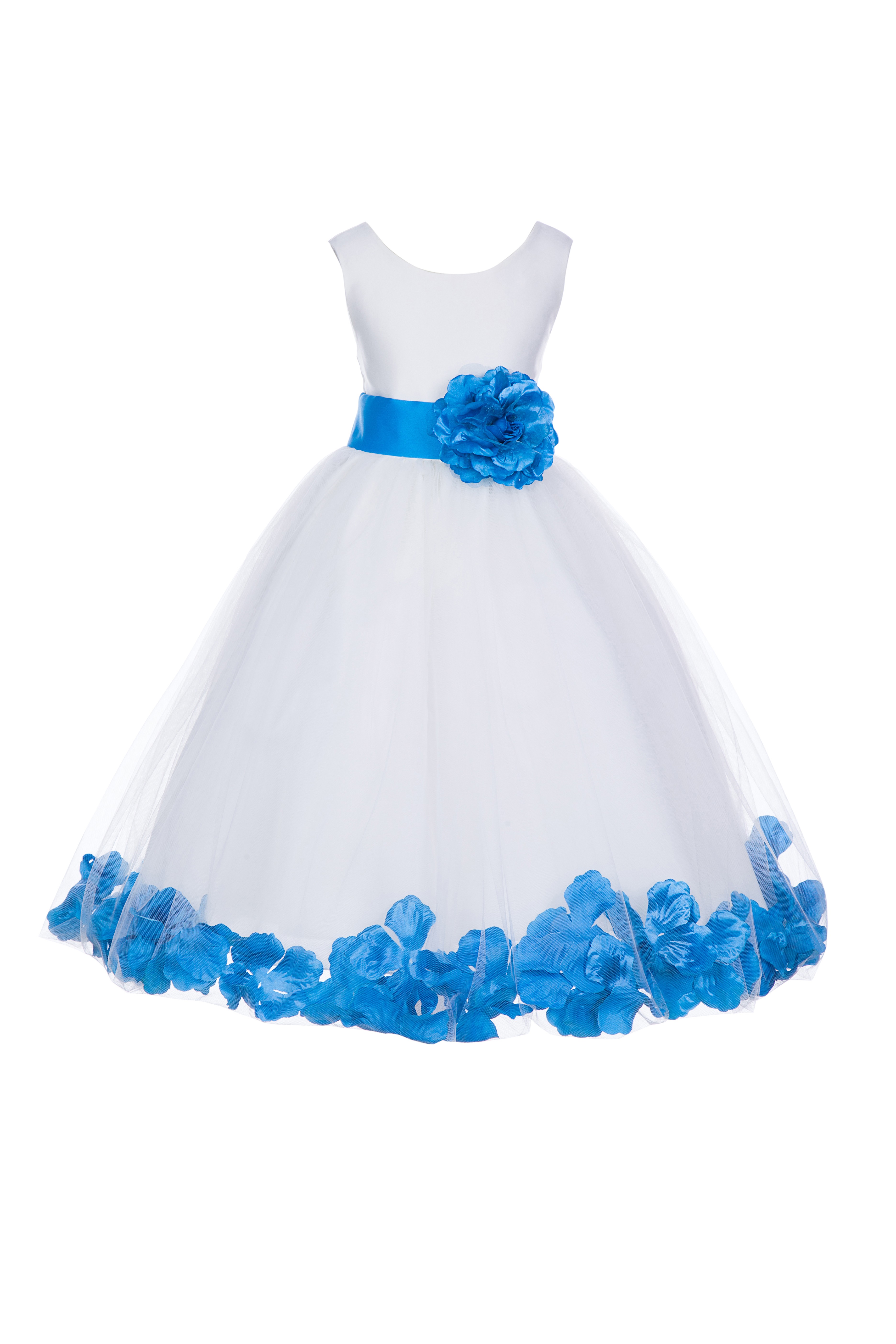 Ivory/Malibu Tulle Rose Petals Flower Girl Dress Pageant 302S