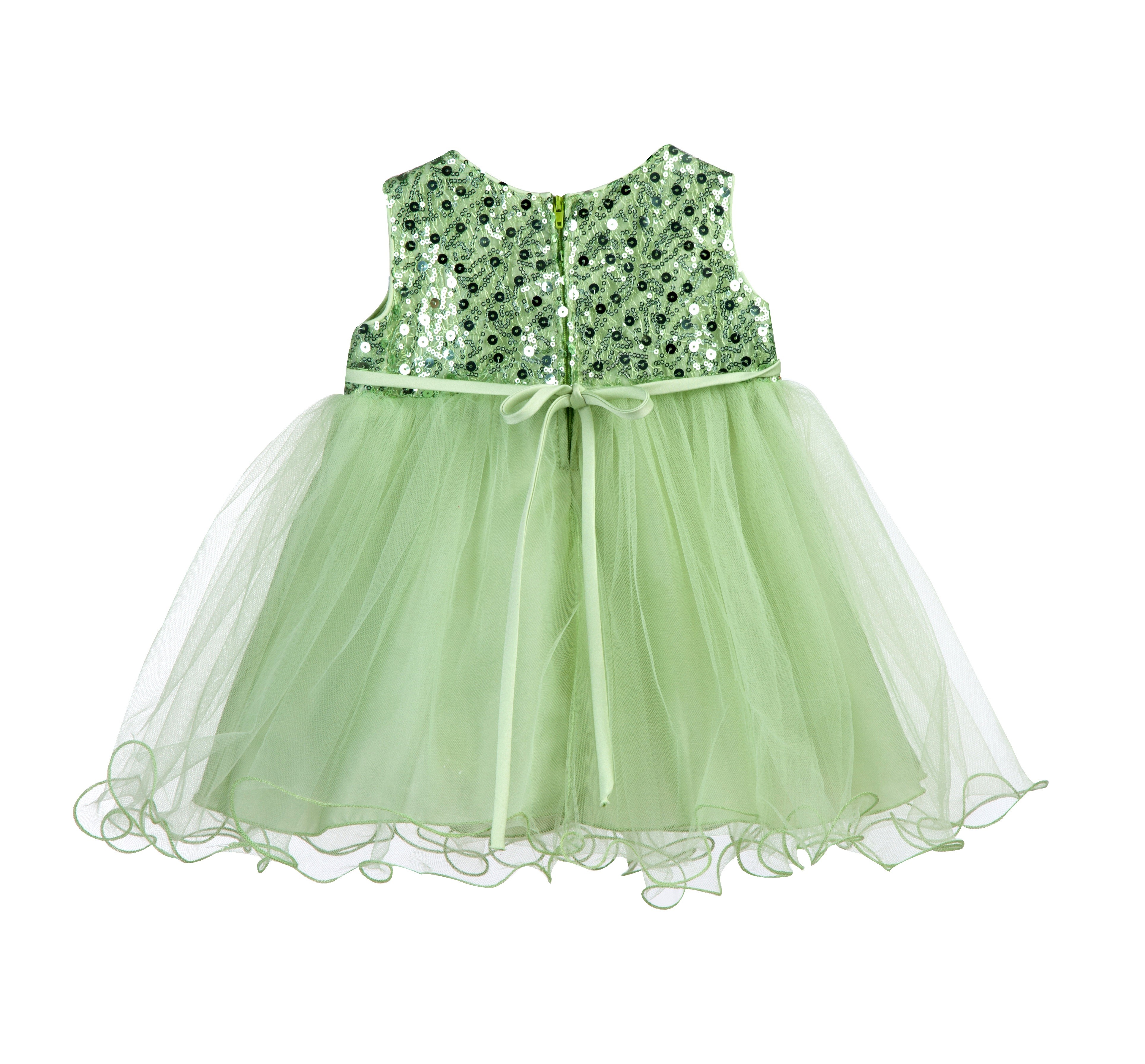 Apple Green Glitter Sequin Tulle Flower Girl Dress Formal Princess B-011NF