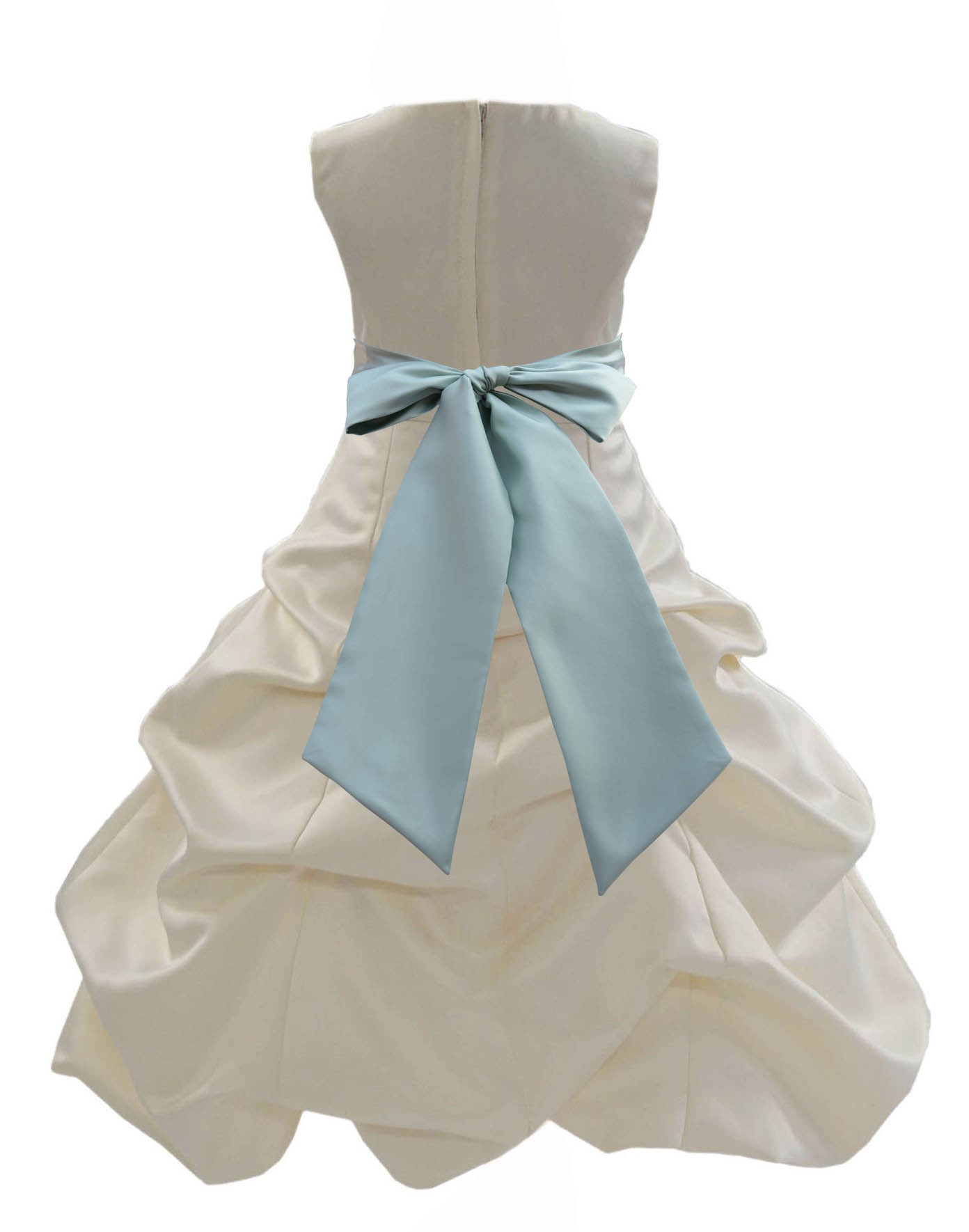 Ivory/Sage Satin Pick-Up Bubble Flower Girl Dress Bridesmaid 806S