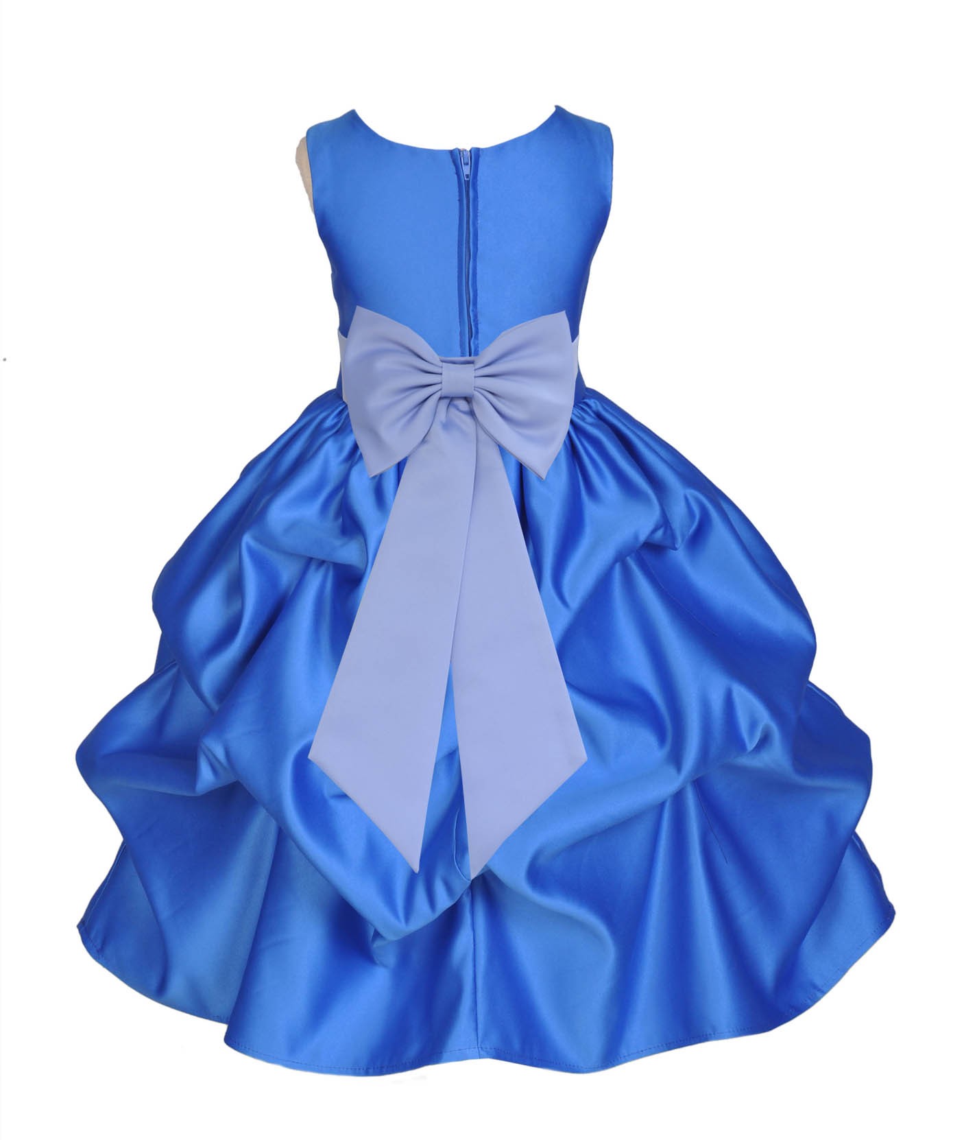 Royal Blue/Bluebird Satin Pick-Up Flower Girl Dress Dance 208T