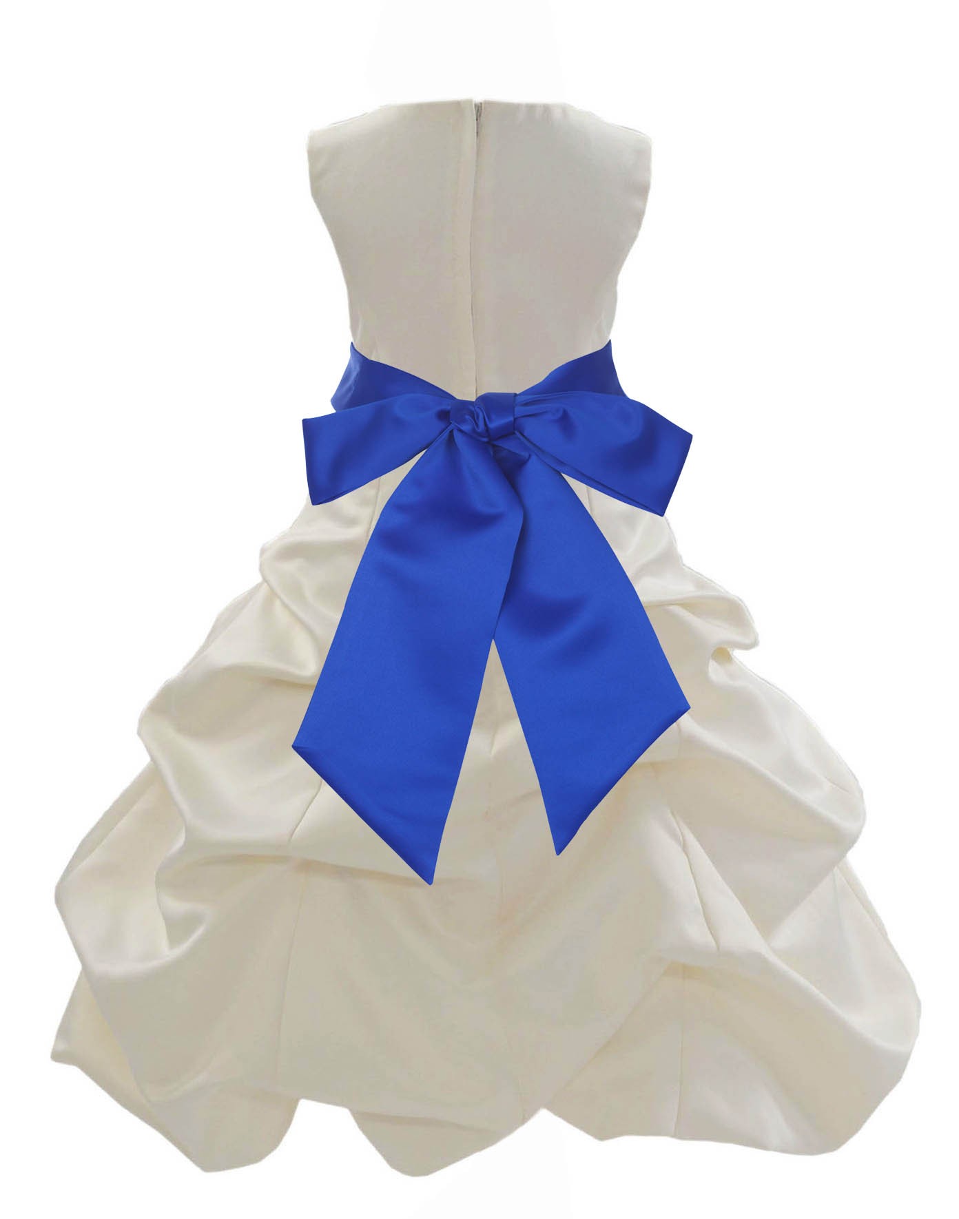 Ivory/Horizon Satin Pick-Up Bubble Flower Girl Dress Bridesmaid 806S