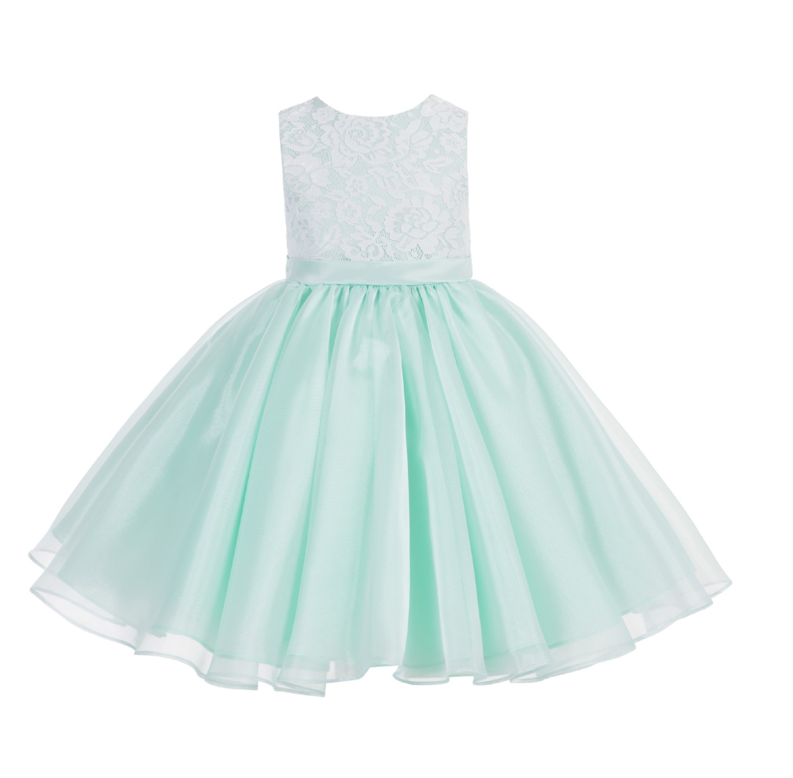 Mint Lace Organza Flower Girl Dress 186