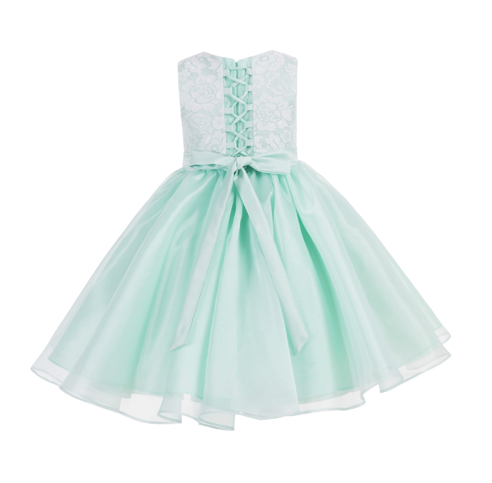 Mint Lace Organza Flower Girl Dress 186F