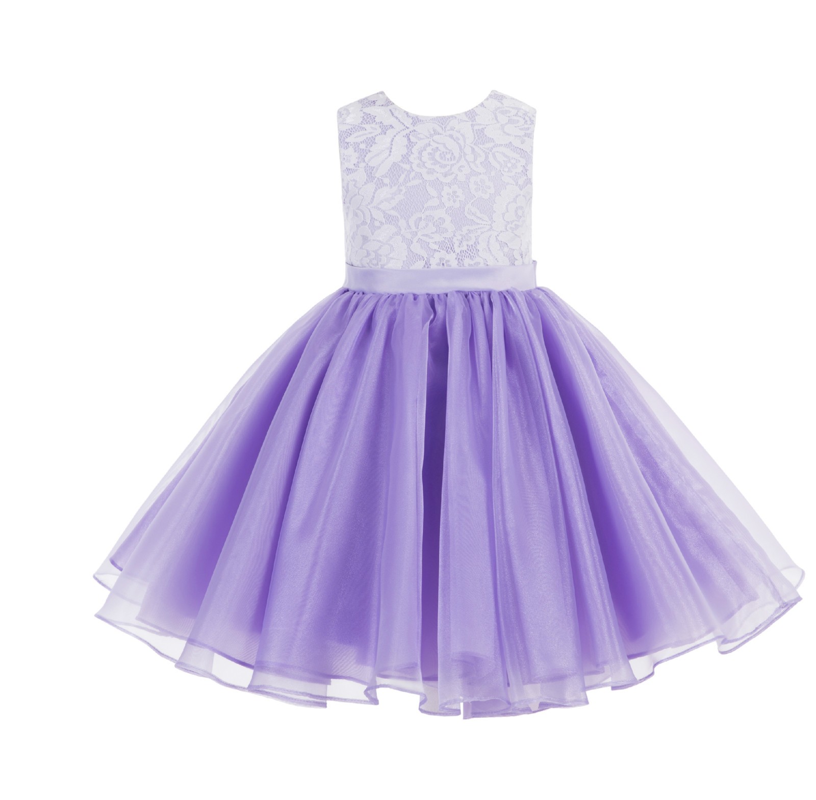 Lilac Lace Organza Flower Girl Dress 186