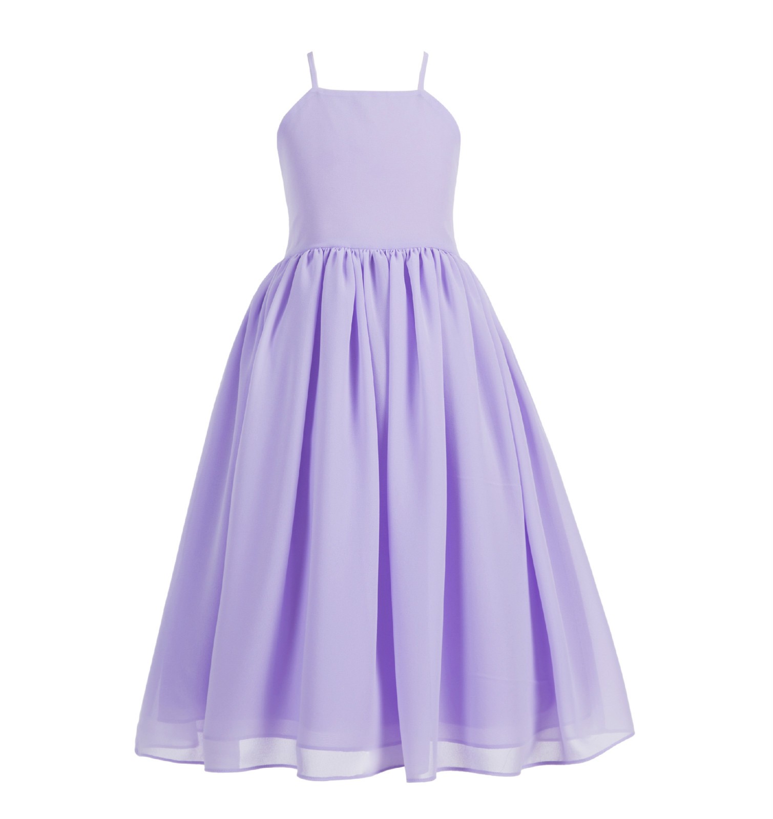 Lilac Criss Cross Chiffon Flower Girl Dress Summer Dresses 191