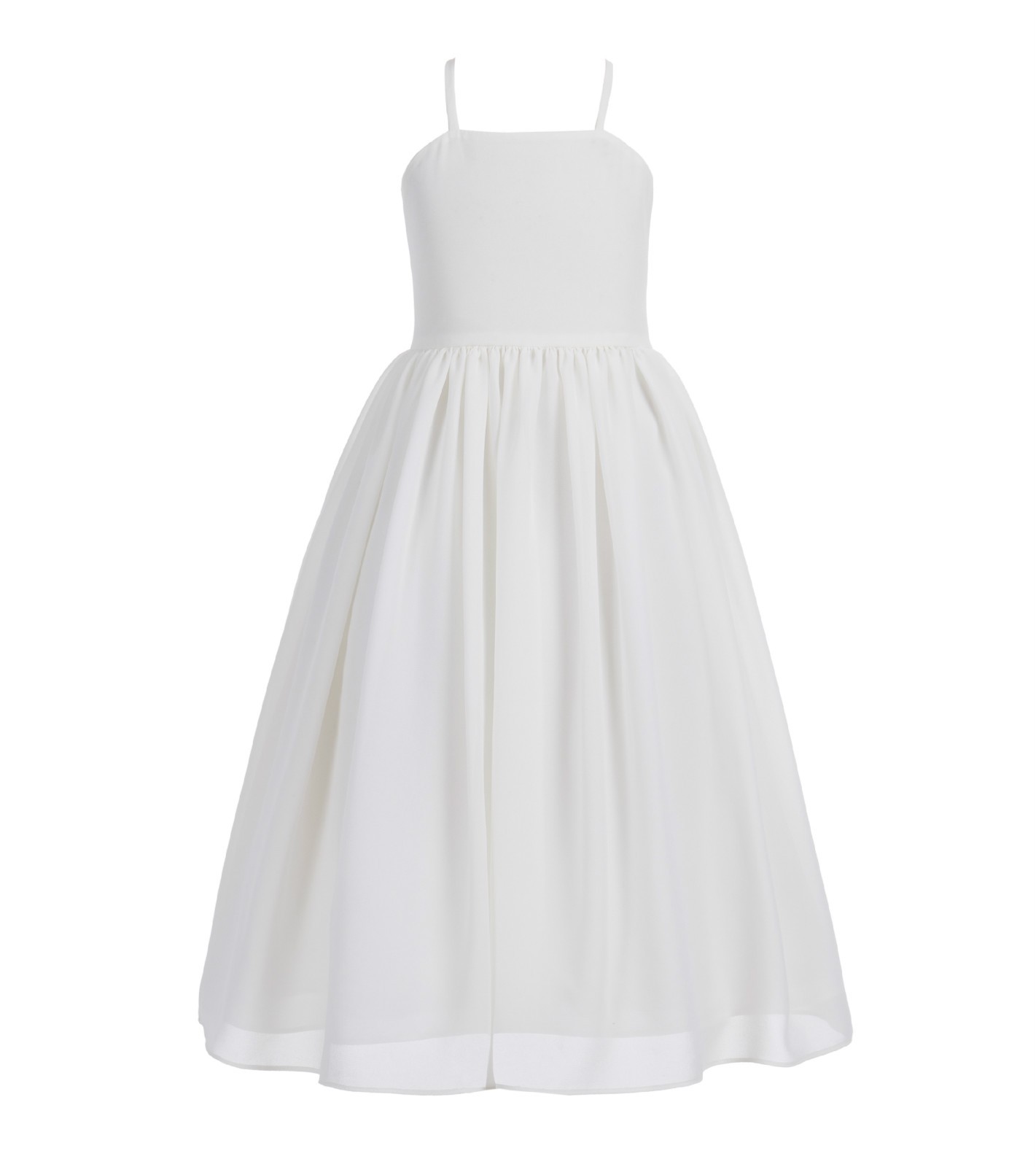 Ivory Criss Cross Chiffon Flower Girl Dress Summer Dresses 191