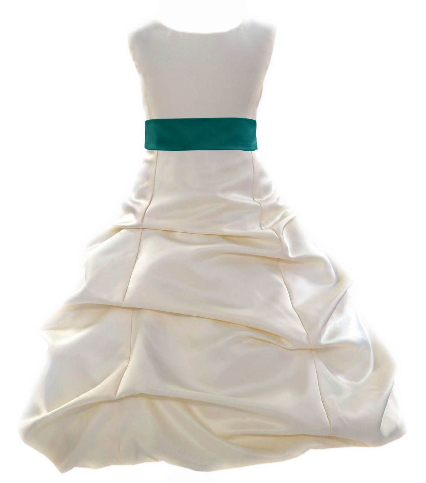 Ivory/Oasis Satin Pick-Up Bubble Flower Girl Dress Bridesmaid 806S