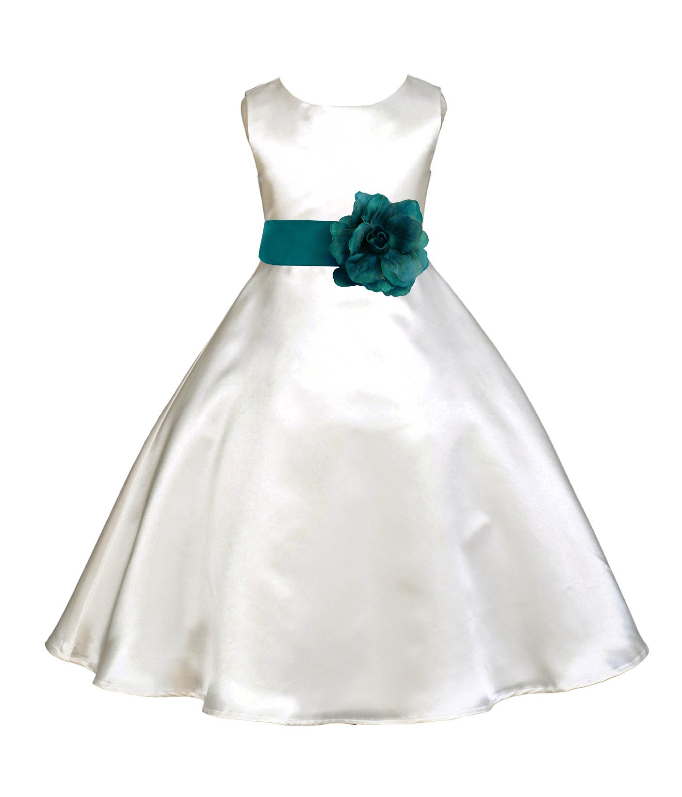 Ivory/Oasis A-Line Satin Flower Girl Dress Pageant Reception 821T