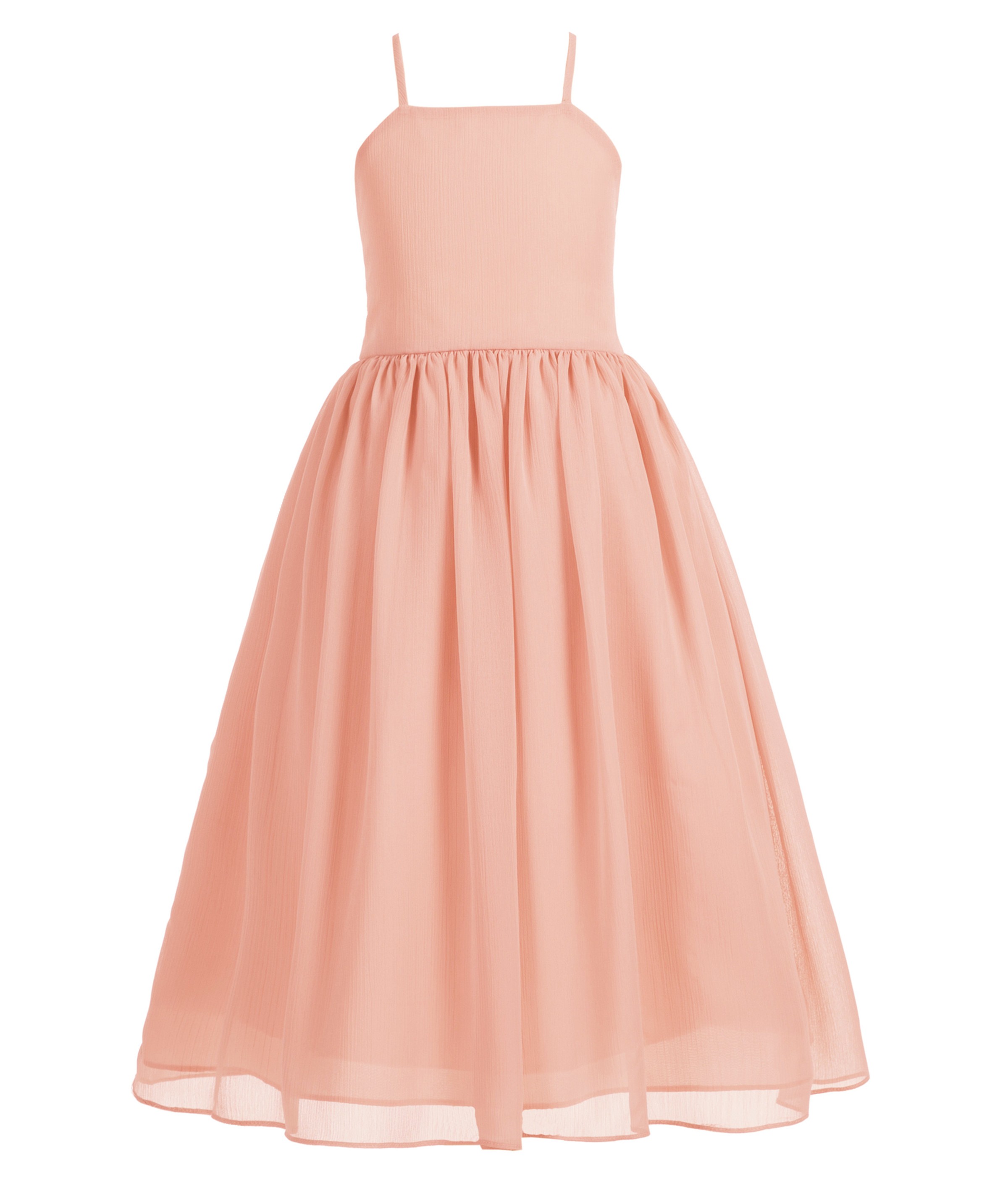 Bellini Peach Criss Cross Chiffon Flower Girl Dress Summer Dresses 191